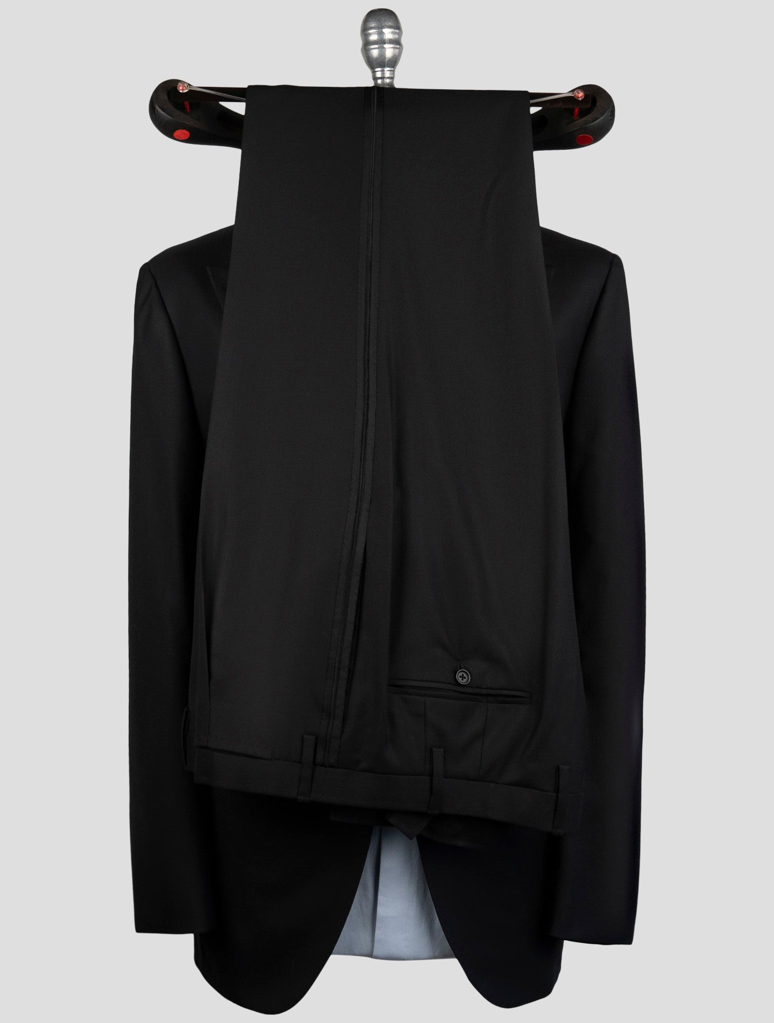 Kiton Black Wool 150's Diamante Blue Suit Smoking