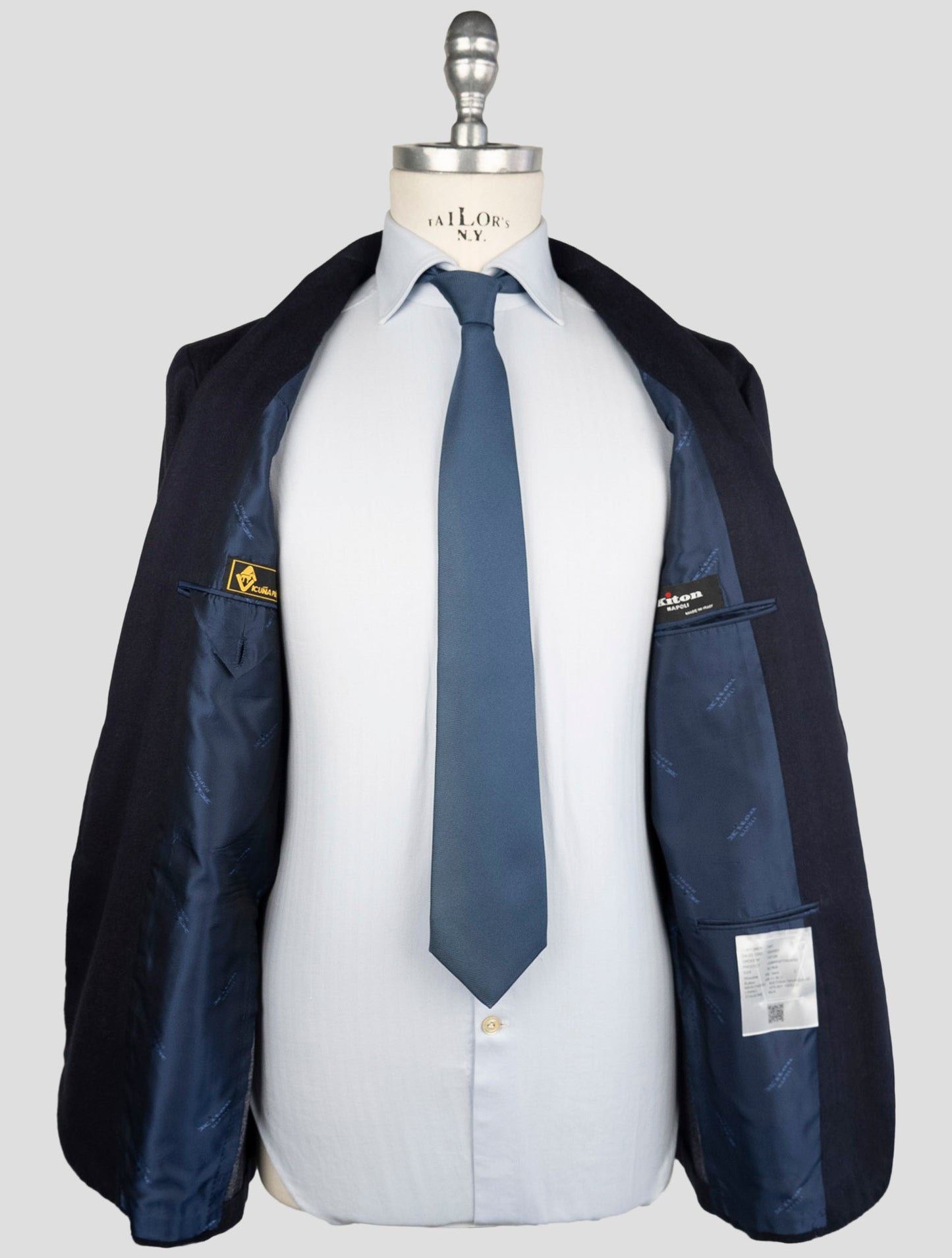 Kiton Blue Vicuna Perù Silk Blazer