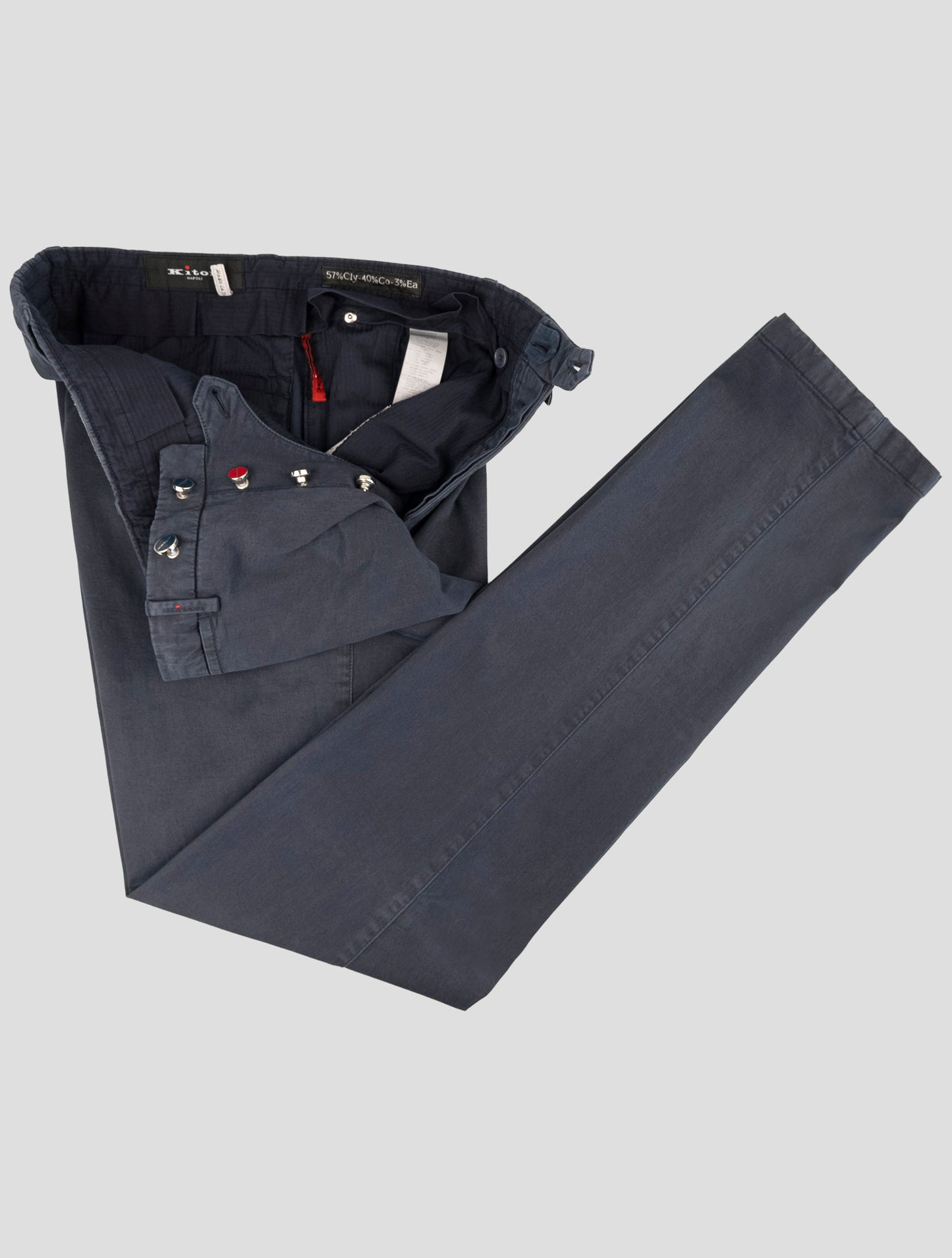 Kiton Blue Lyocell Cotton Ea Pants