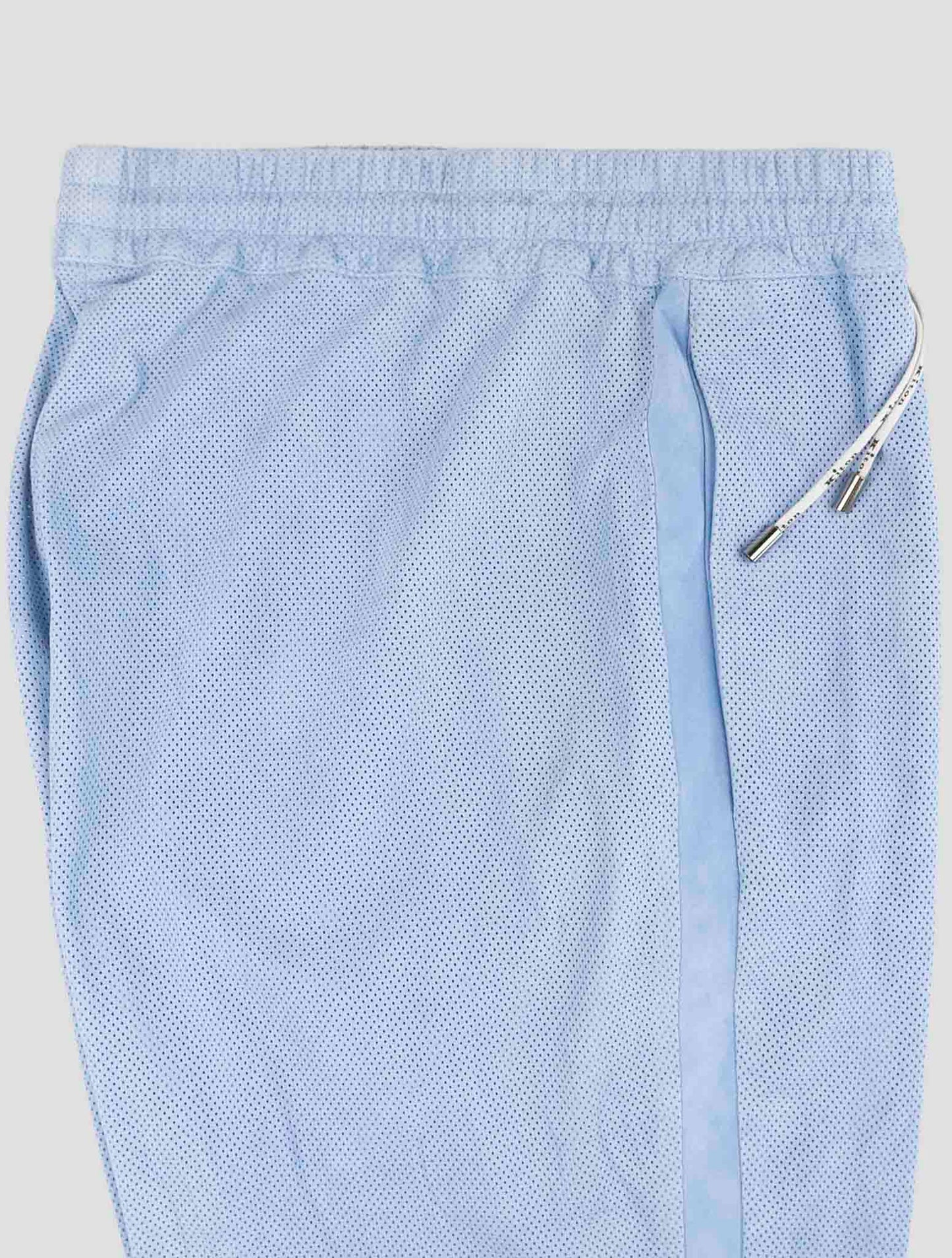 Kiton Light Blue Leather Suede Pant
