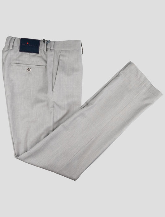Kiton Gray Virgin Wool Dress Pants