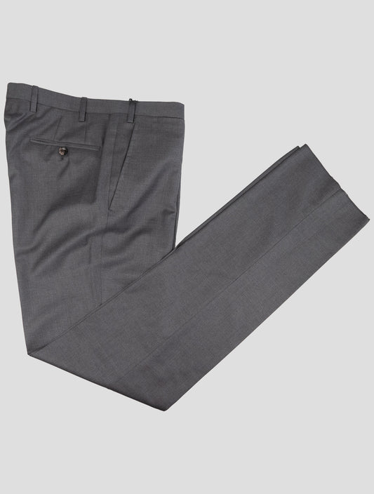 Kiton Dark Gray Wool Dress Pants