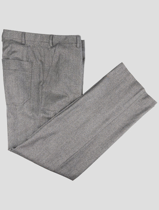 Kiton Gray Virgin Wool Cashmere Pa Ea Dress Pants
