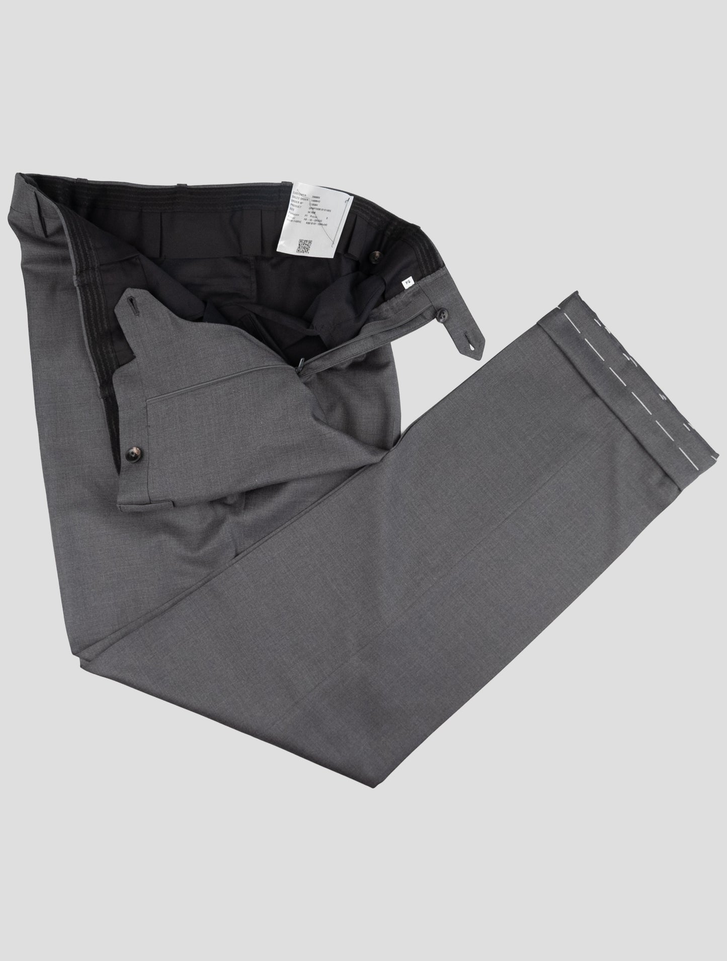 Kiton Gray Wool Dress Pants