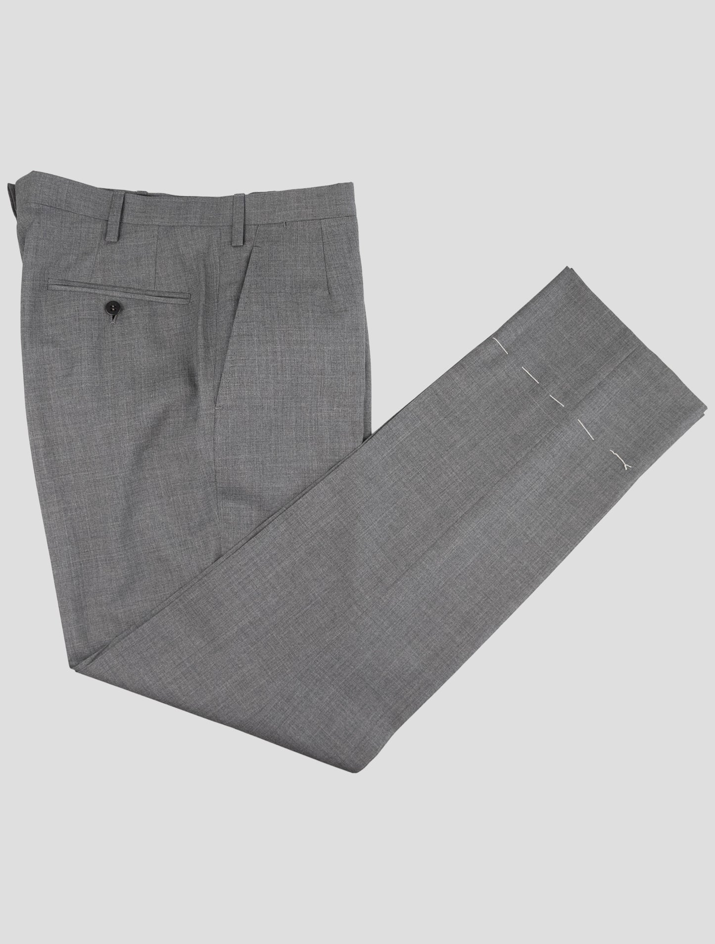 Kiton Gray Wool Dress Pants