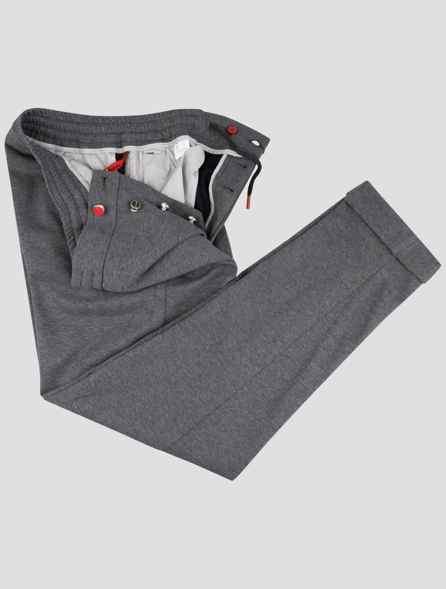 Kiton Gray Wool Cotton Ea Pants