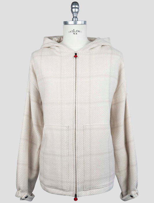 Kiton Beige Cashmere Virgin wool Silk Linen Sweater