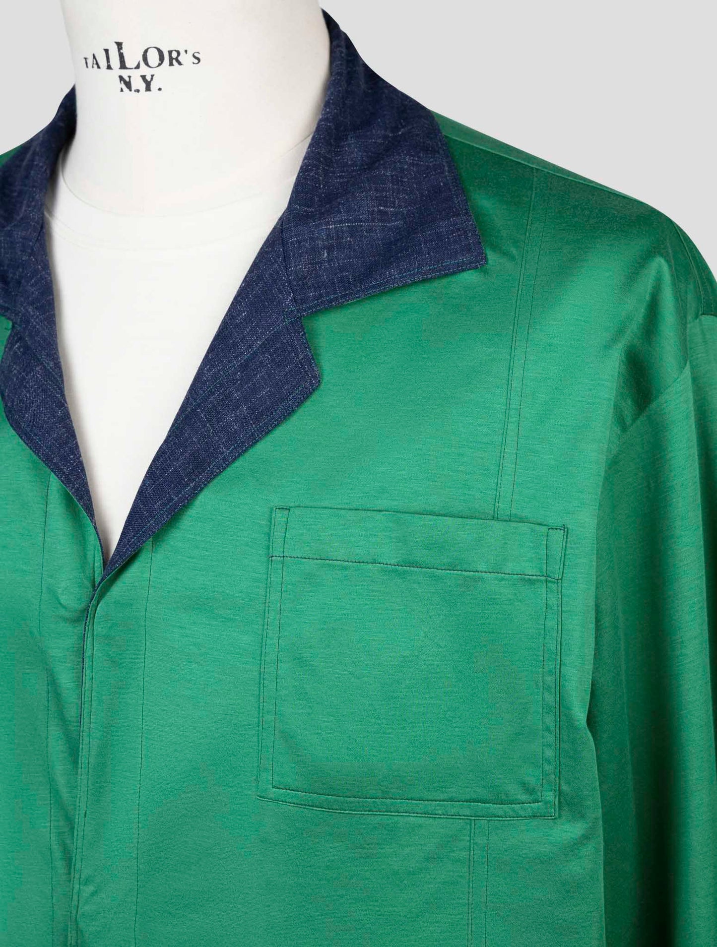 Kiton Green Denim Wool Silk Linen Special Edition Plus One