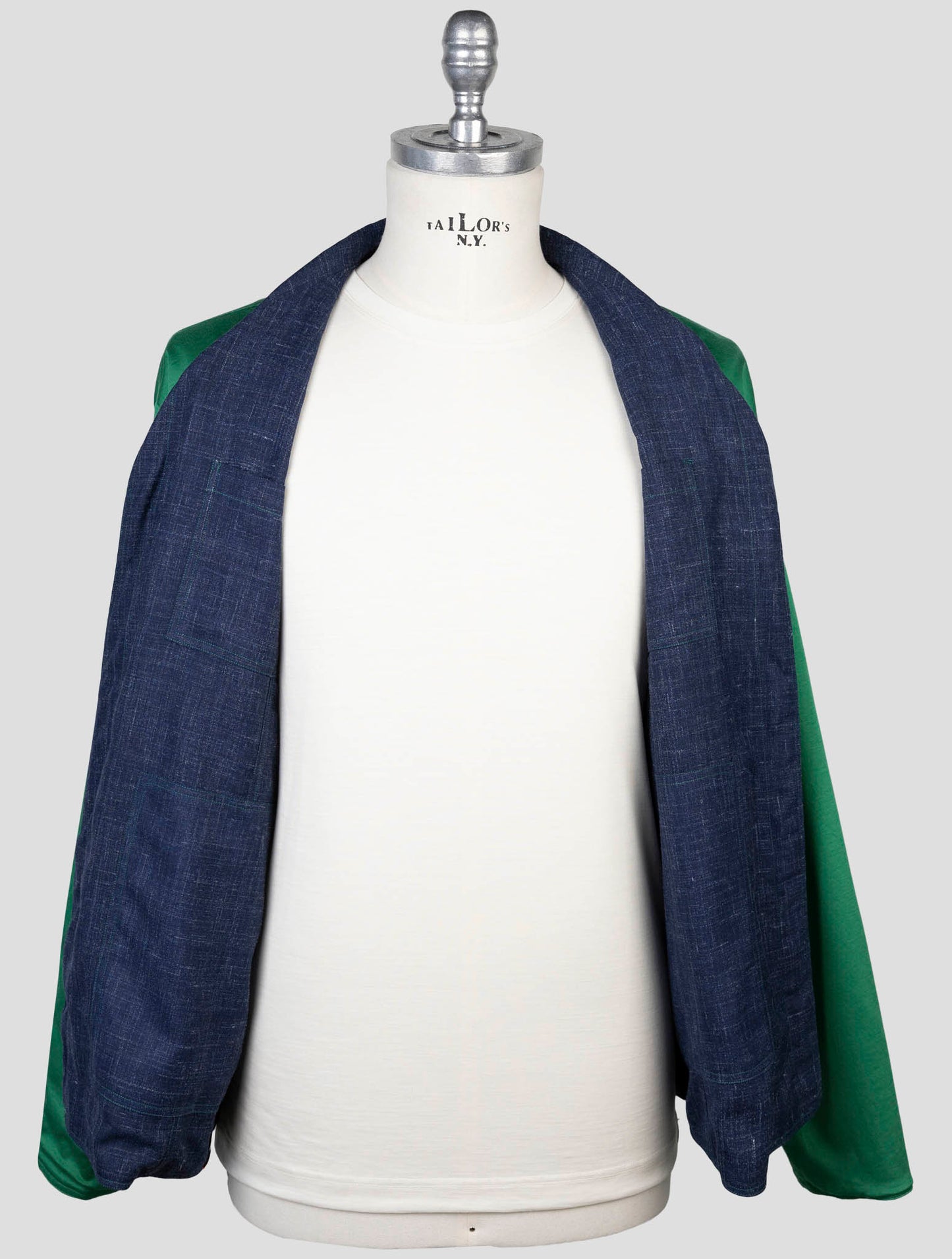Kiton Green Denim Wool Silk Linen Special Edition Plus One