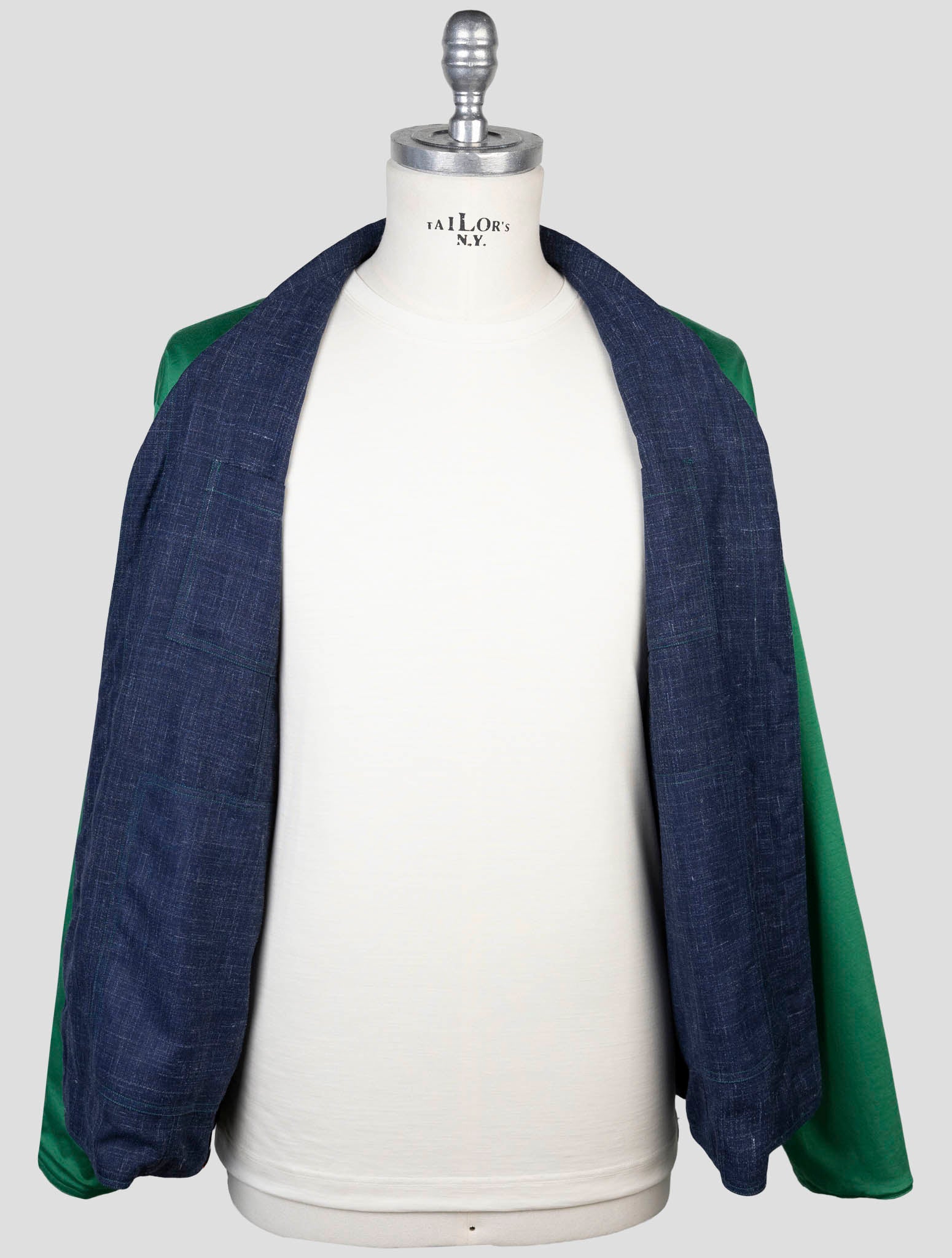 Kiton Green Denim Wool Silk Linen Special Edition Plus One
