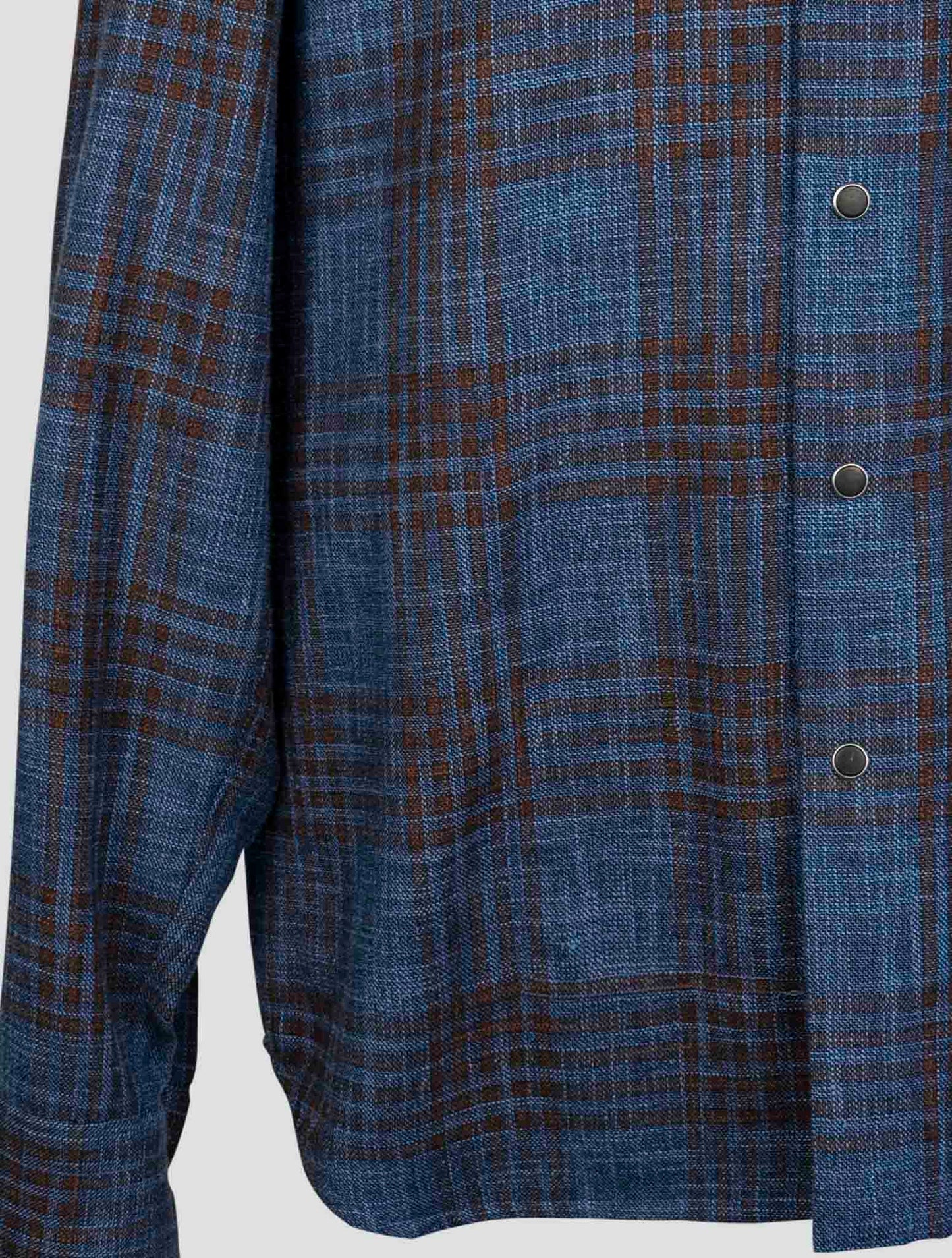 kiton Brown Blue Wv Silk Cotton Pa Shirt Buba