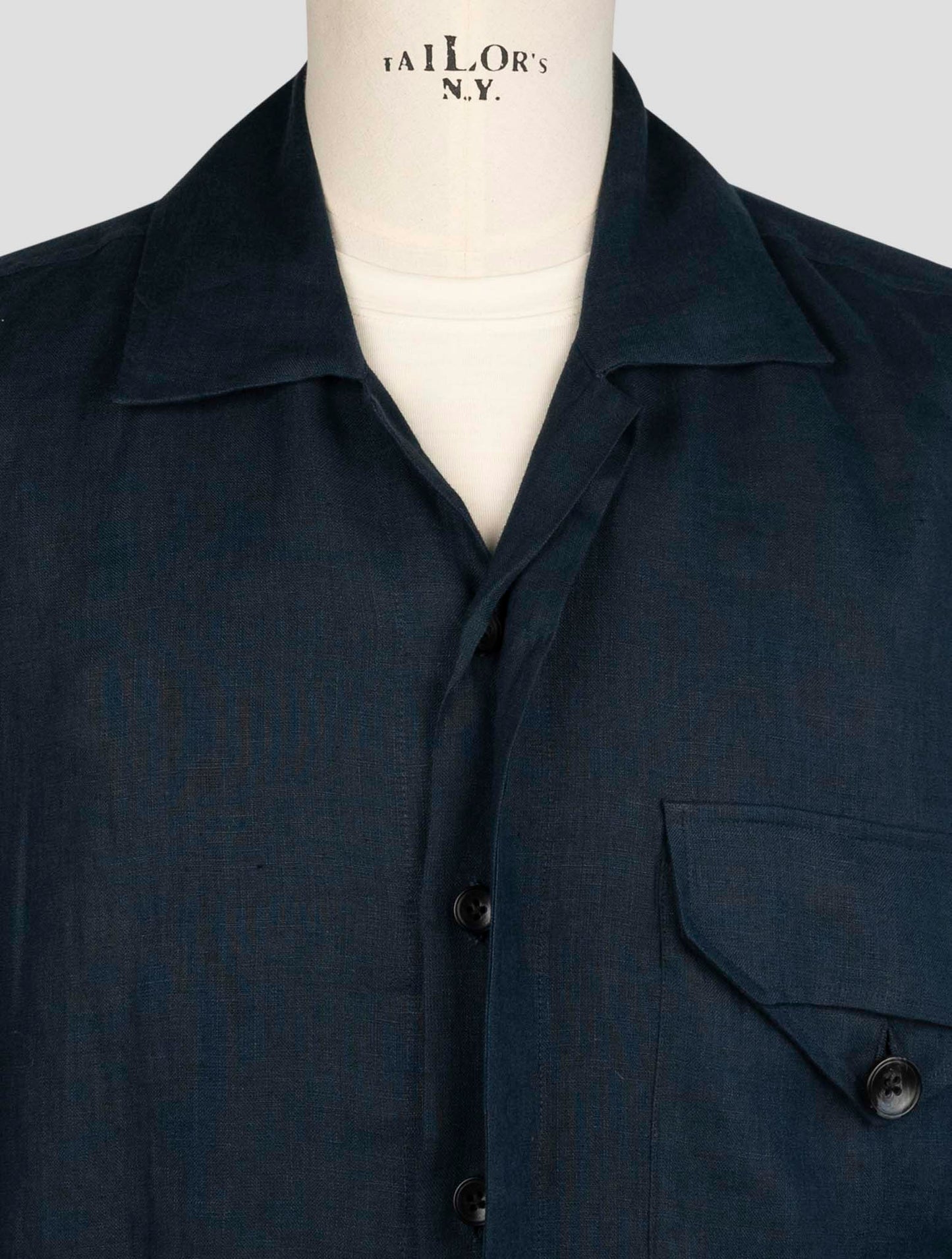 kiton Blue Linen Shirt