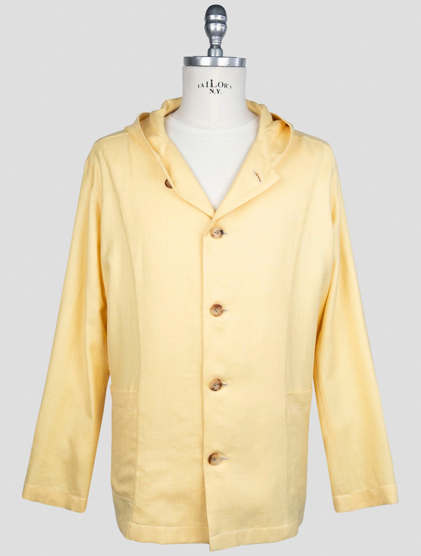 kiton Yellow Cashmere Silk Linen Shirt Luca