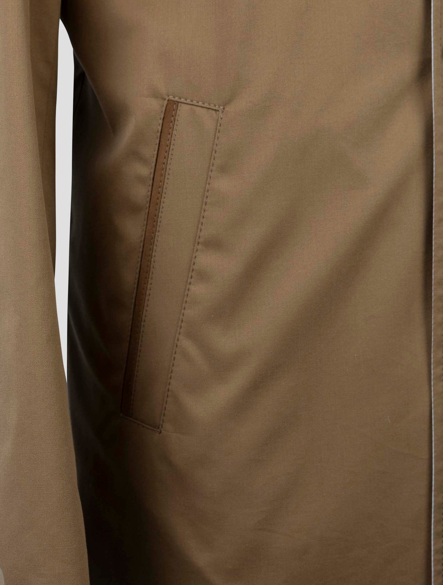 kiton Brown Beige Cotton Virgin Wool Reverse Overcoat