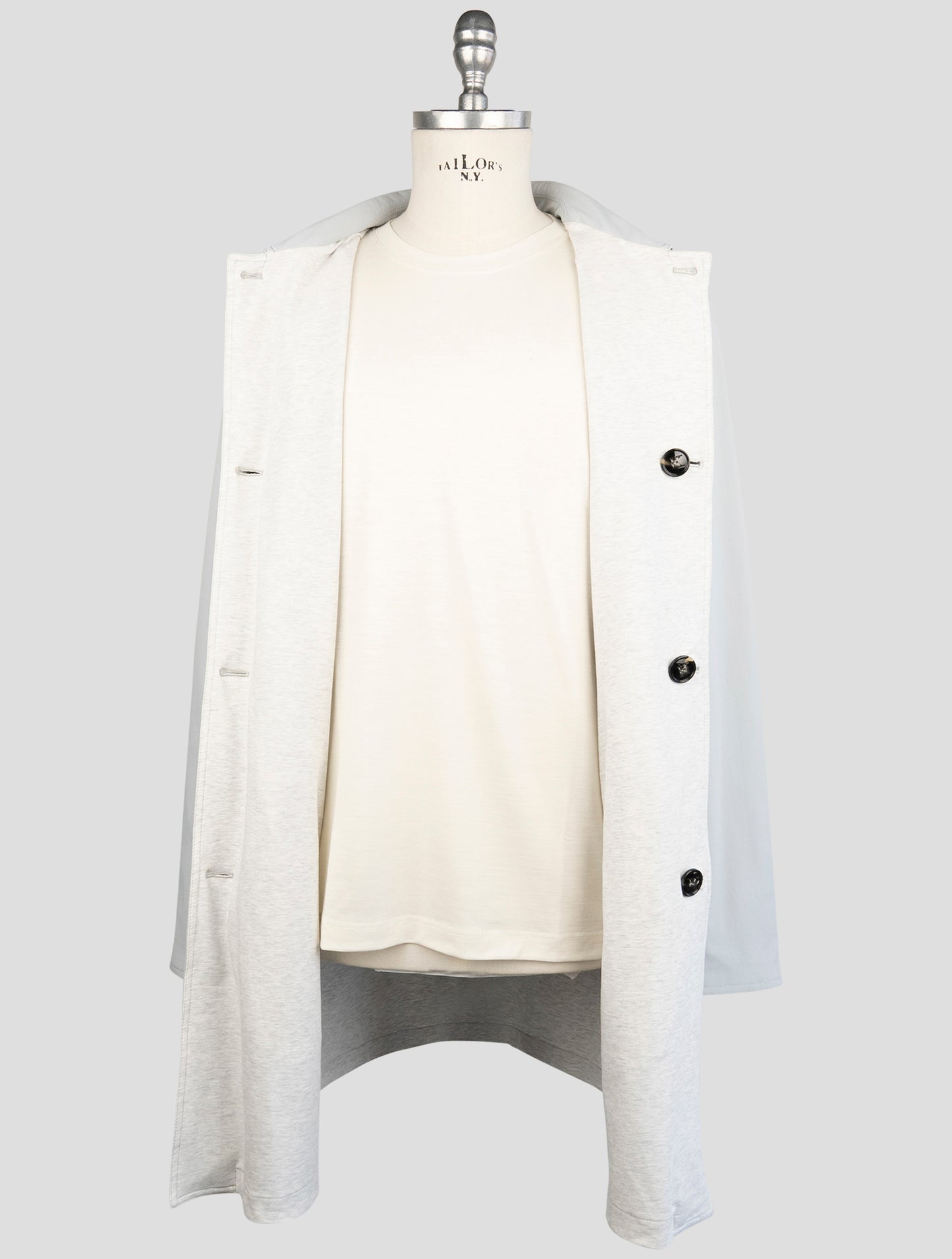 Kiton Gray Pa Ea Reverse Overcoat