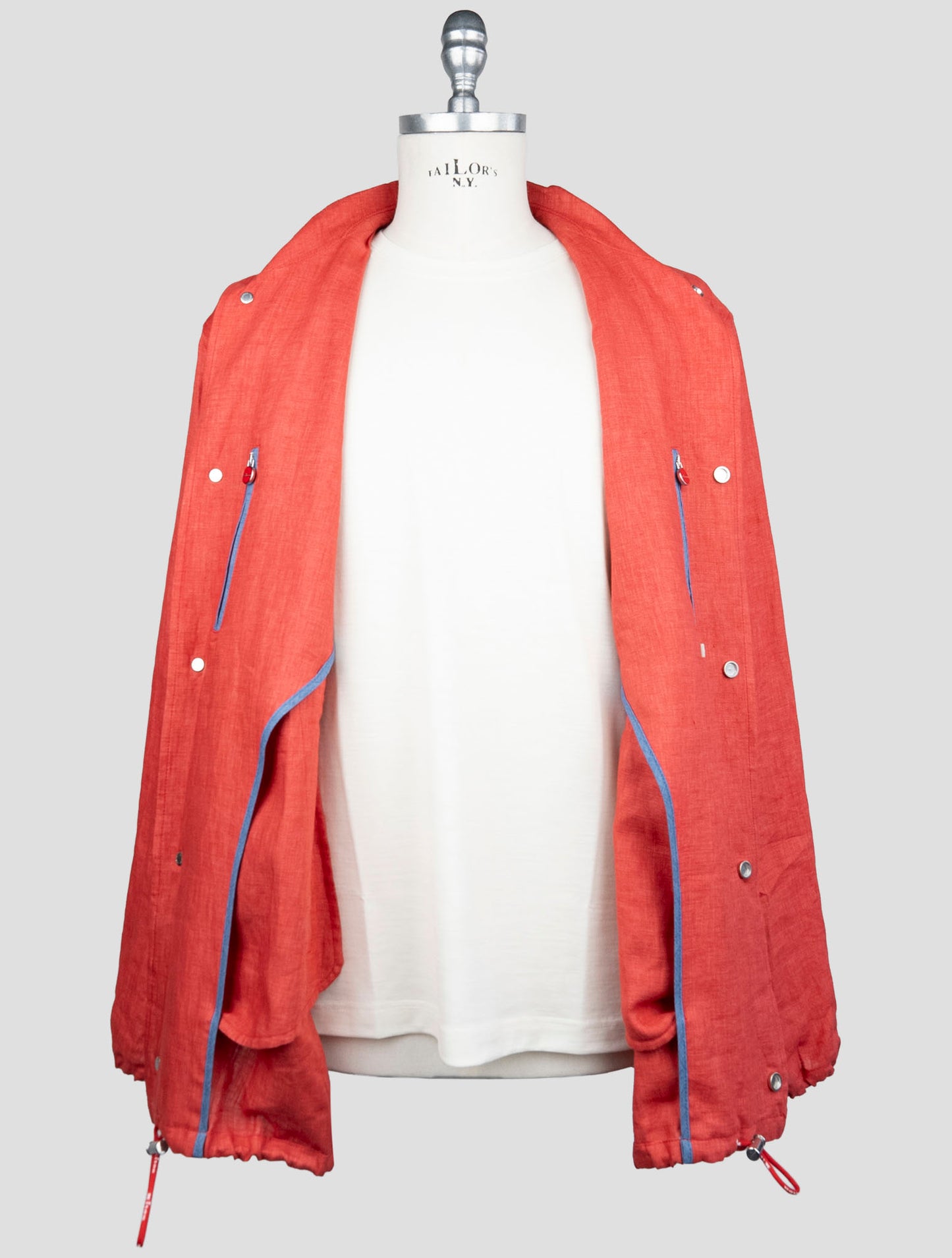 Kiton Red Linen Coat