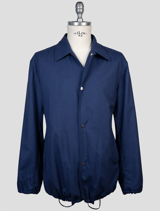 Kiton Blue Cashmere Silk Coat