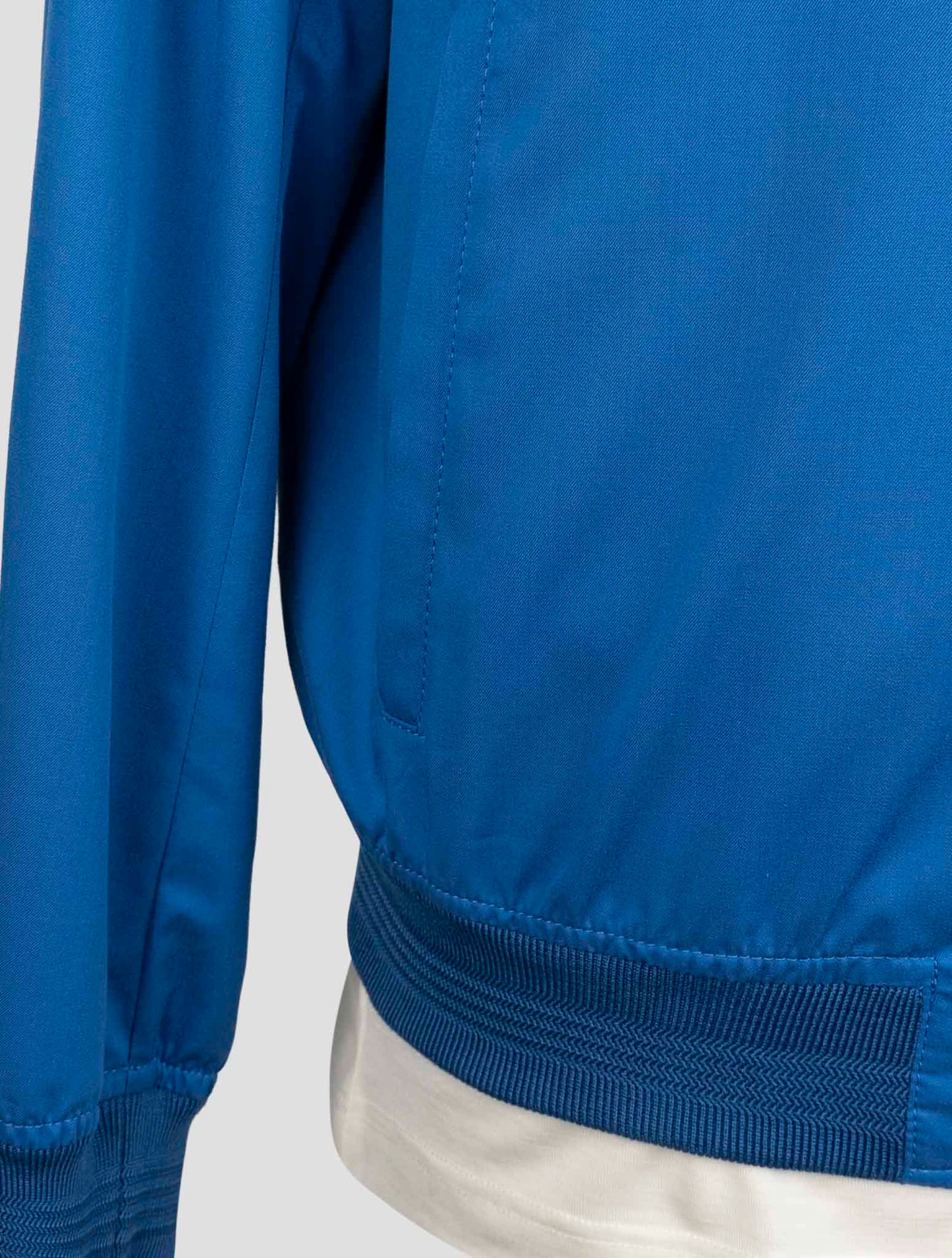 Kiton Blue Cotton Virgin Wool Coat