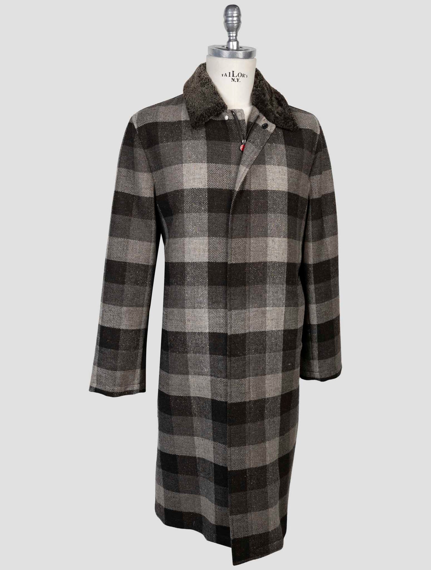 Kiton Brown Virgin Wool Overcoat