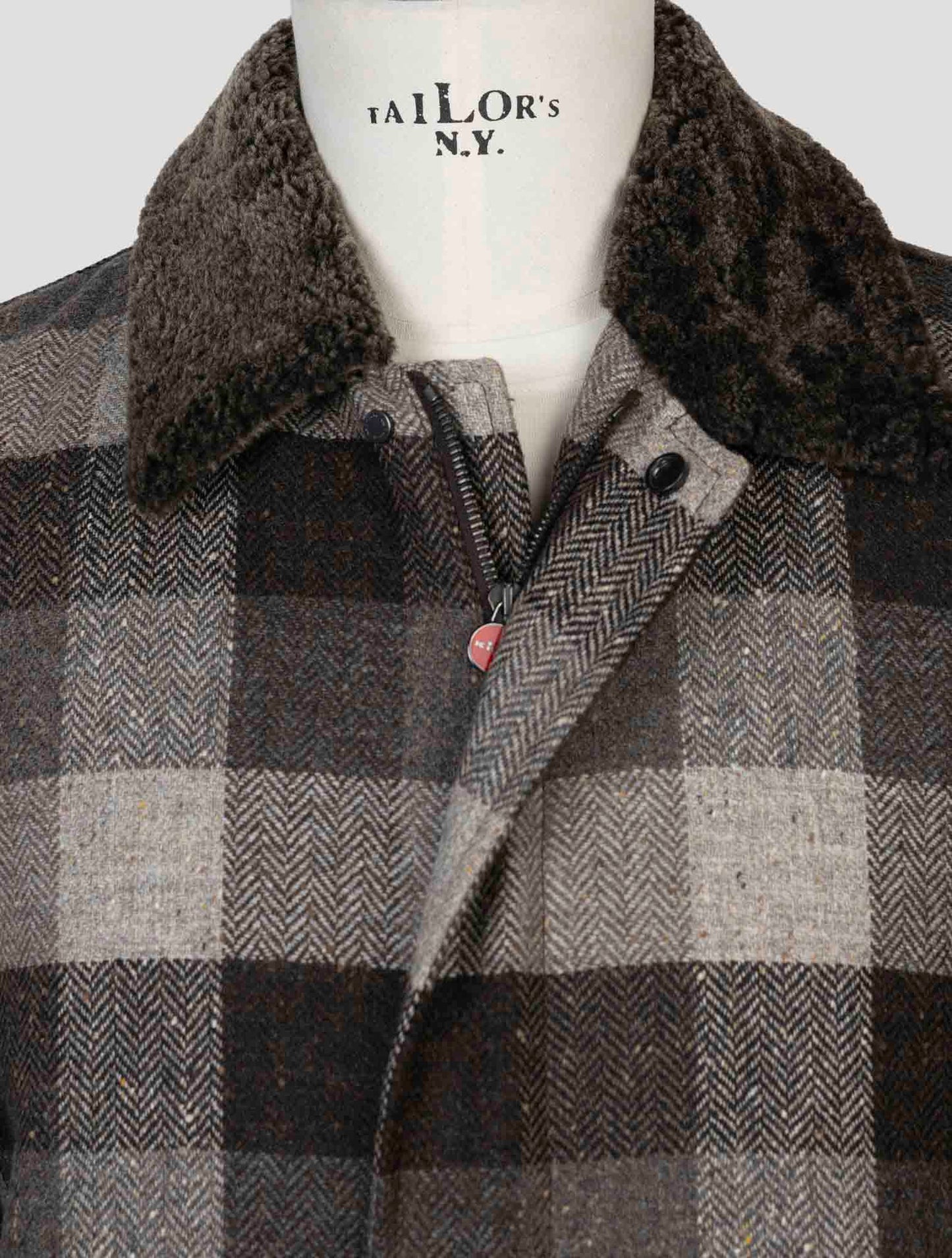 Kiton Brown Virgin Wool Overcoat