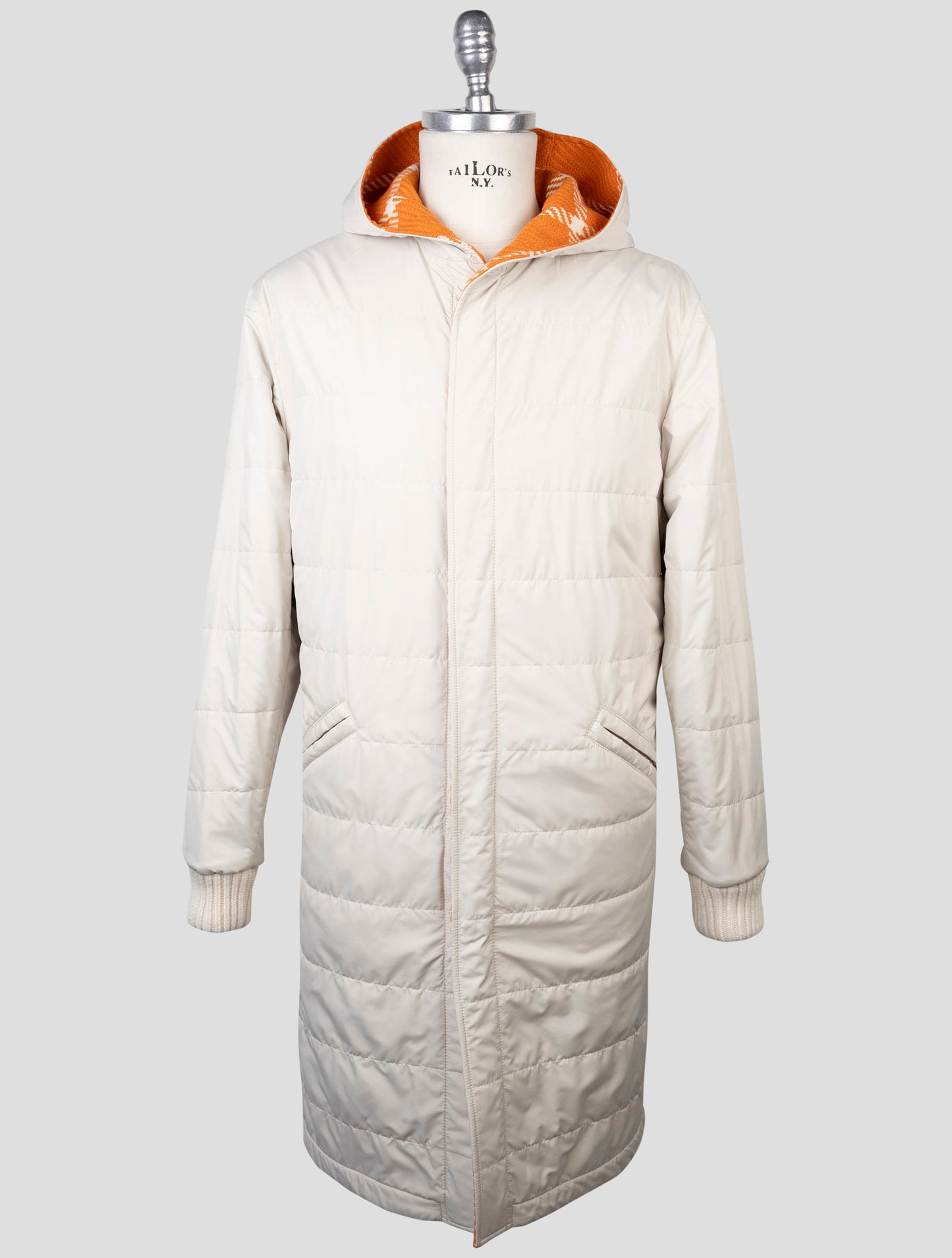 Kiton Orange Beige Cashmere Pl Reverse Overcoat