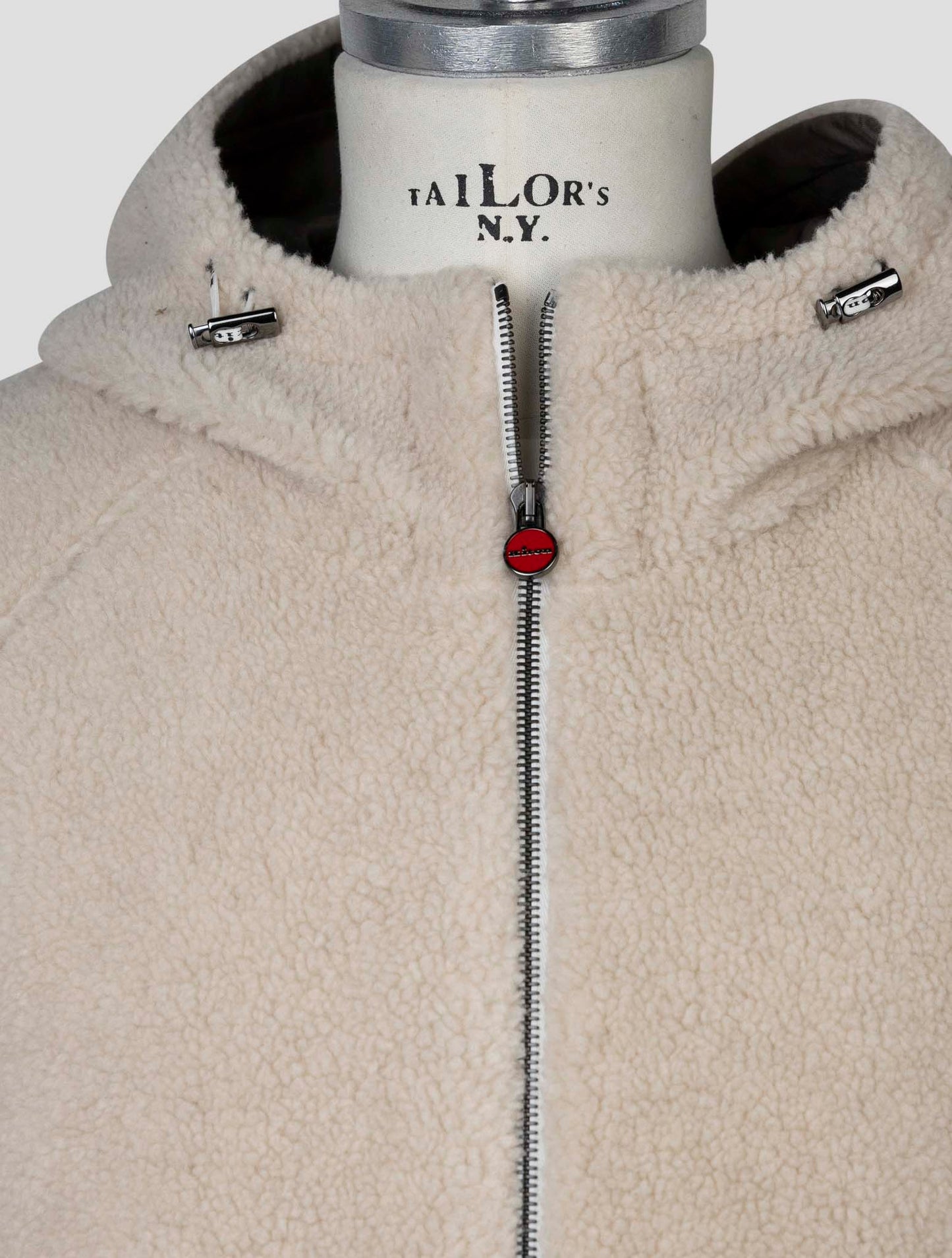 kiton Beige Virgin Wool Silk Coat