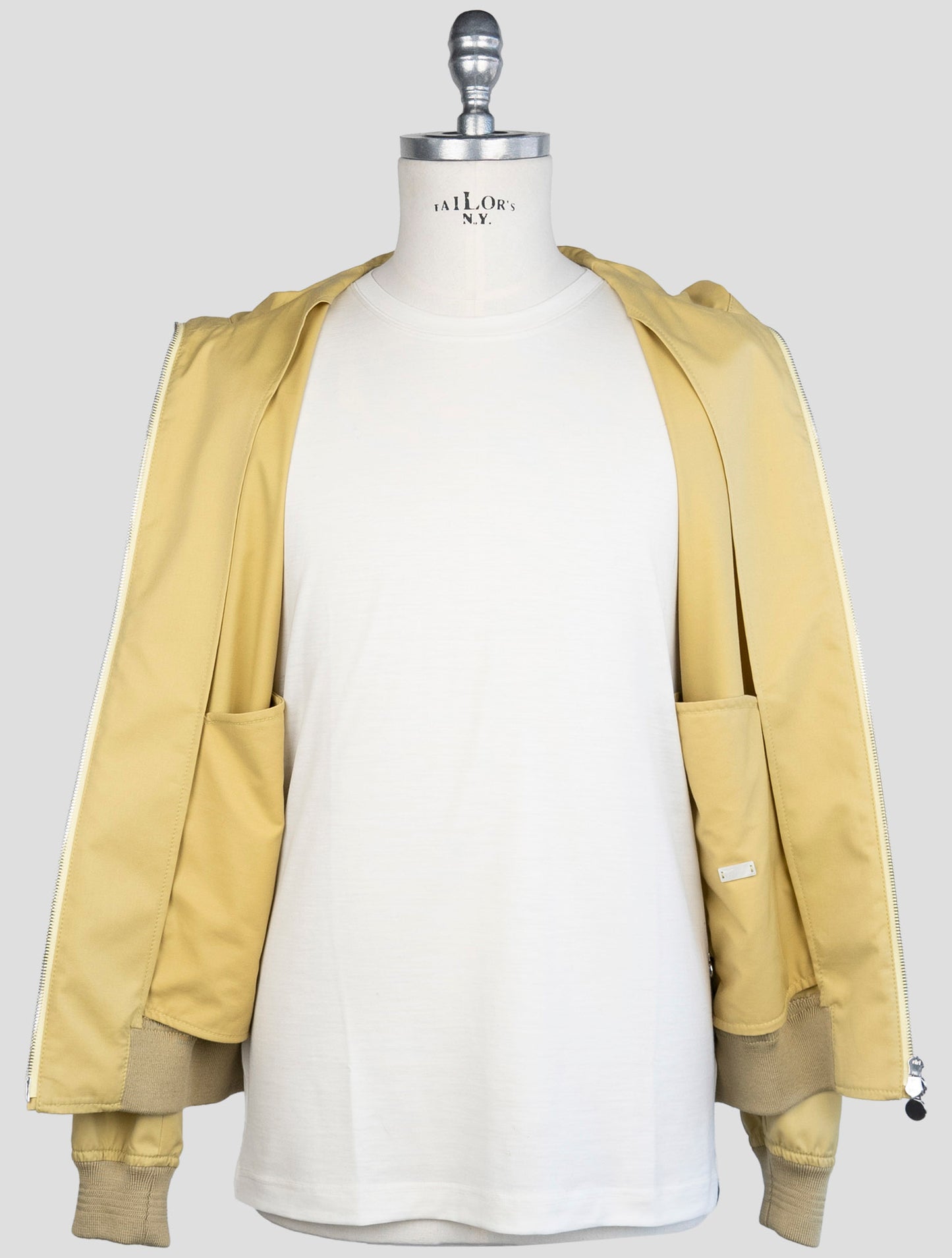 kiton Yellow Cotton Wool Coat