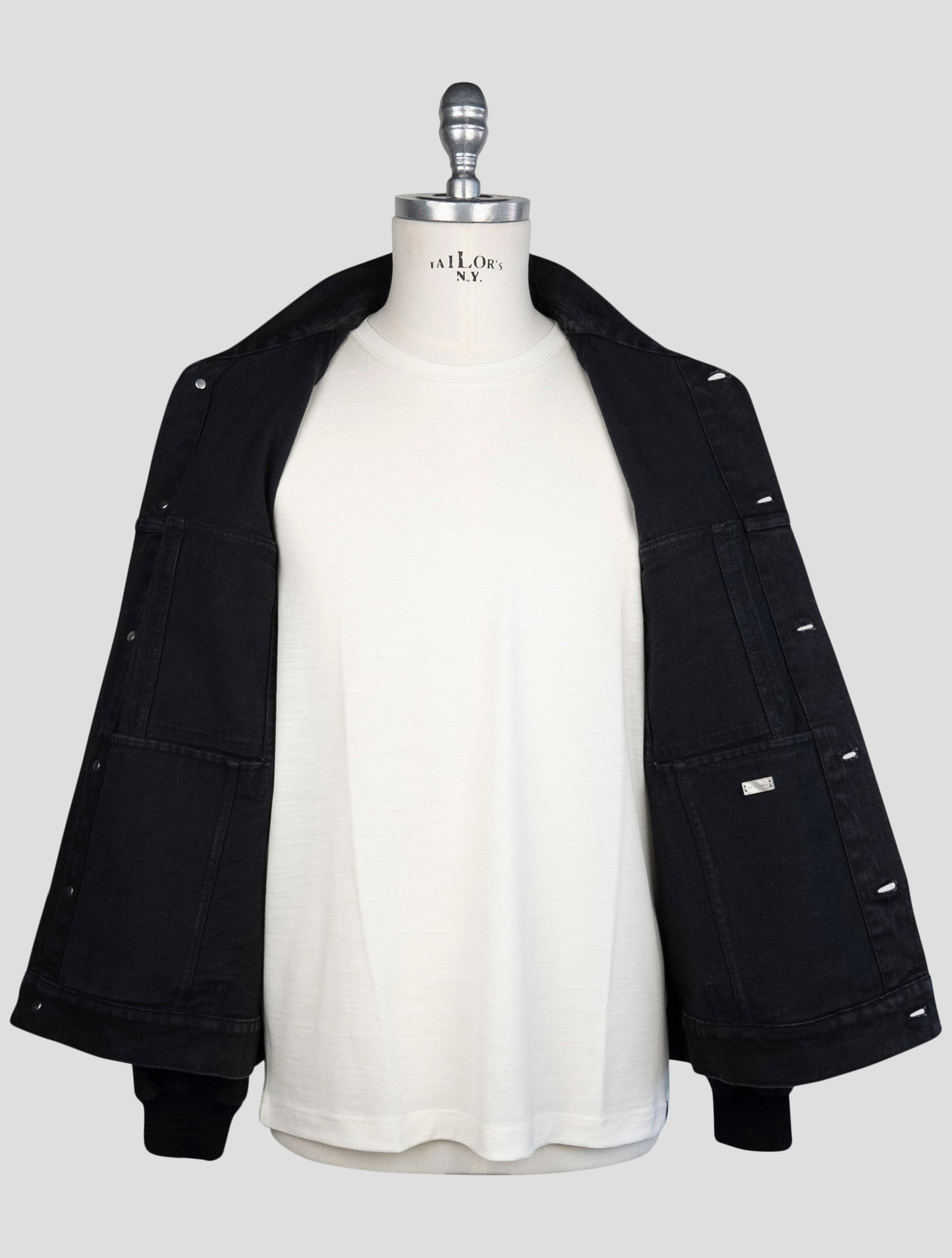 kiton Black Cotton Ea Coat