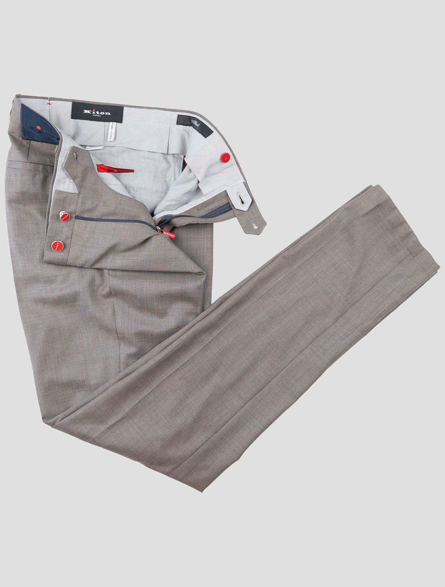 Kiton Brown Wool Dress Pants
