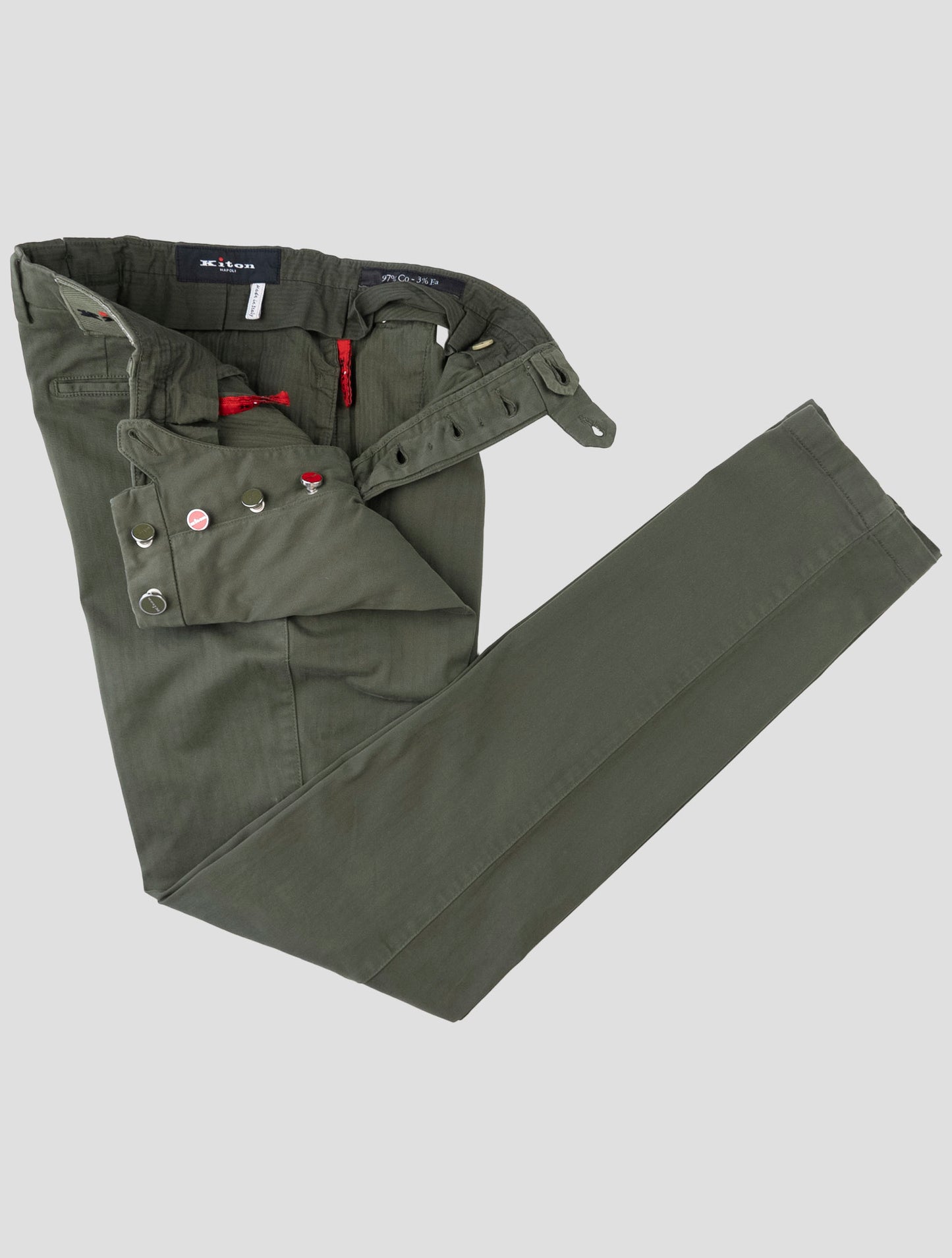 Kiton Green Cotton Ea Pants