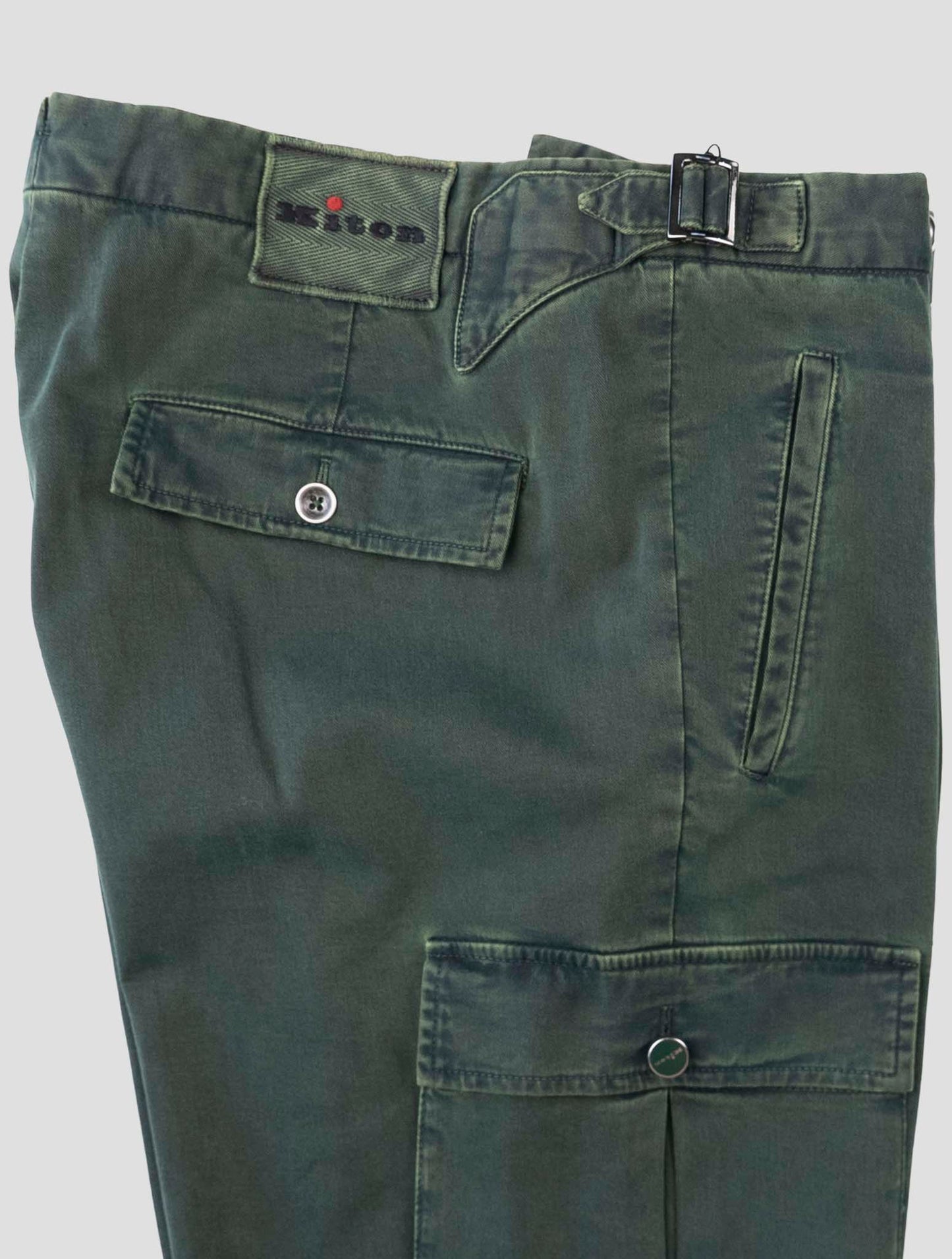 Kiton Green Cotton Cashmere Ea Cargo Pants