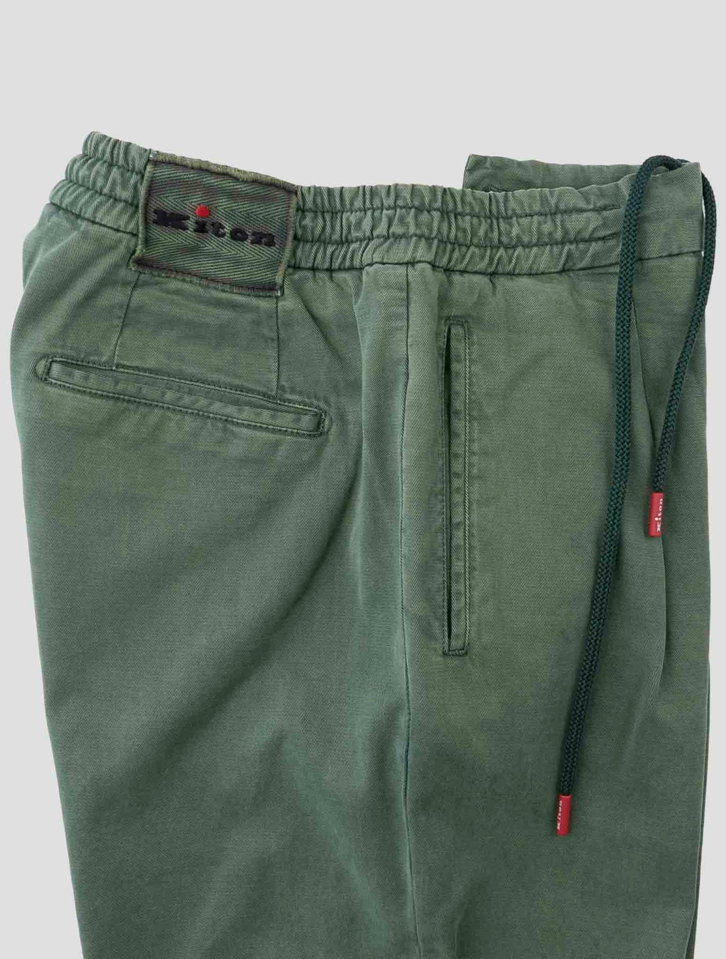 Kiton Green Lyocell Cotton Ea Pants