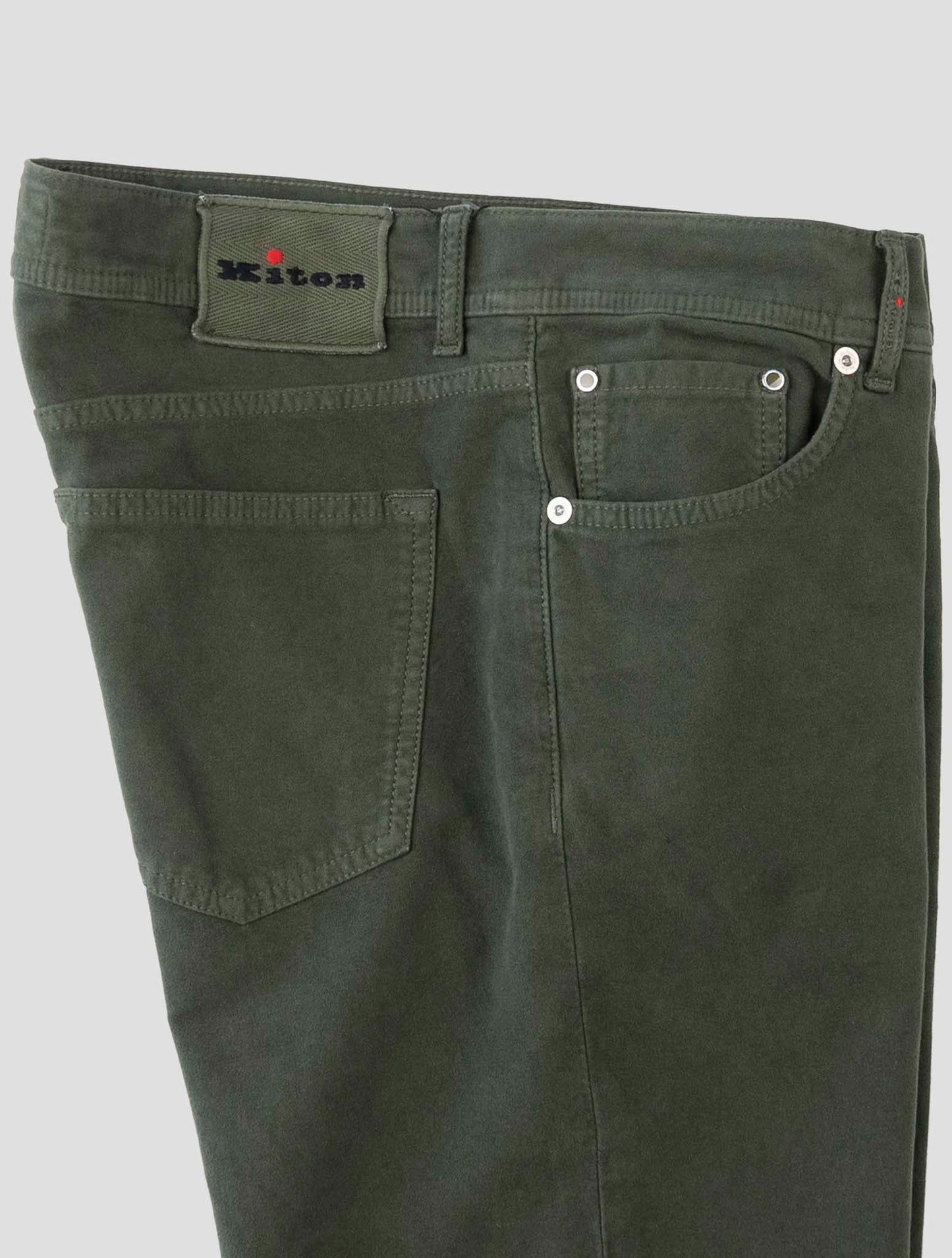 Kiton Green Cotton Wool Ea Pants