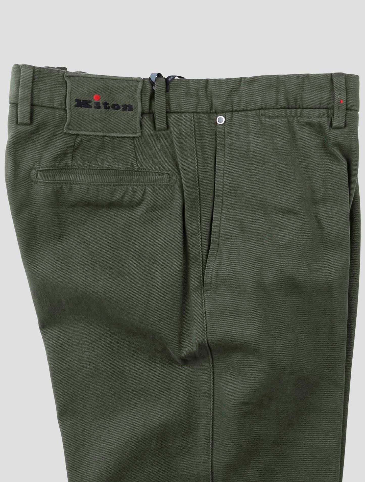 Kiton Green Cotton Cashmere Pants