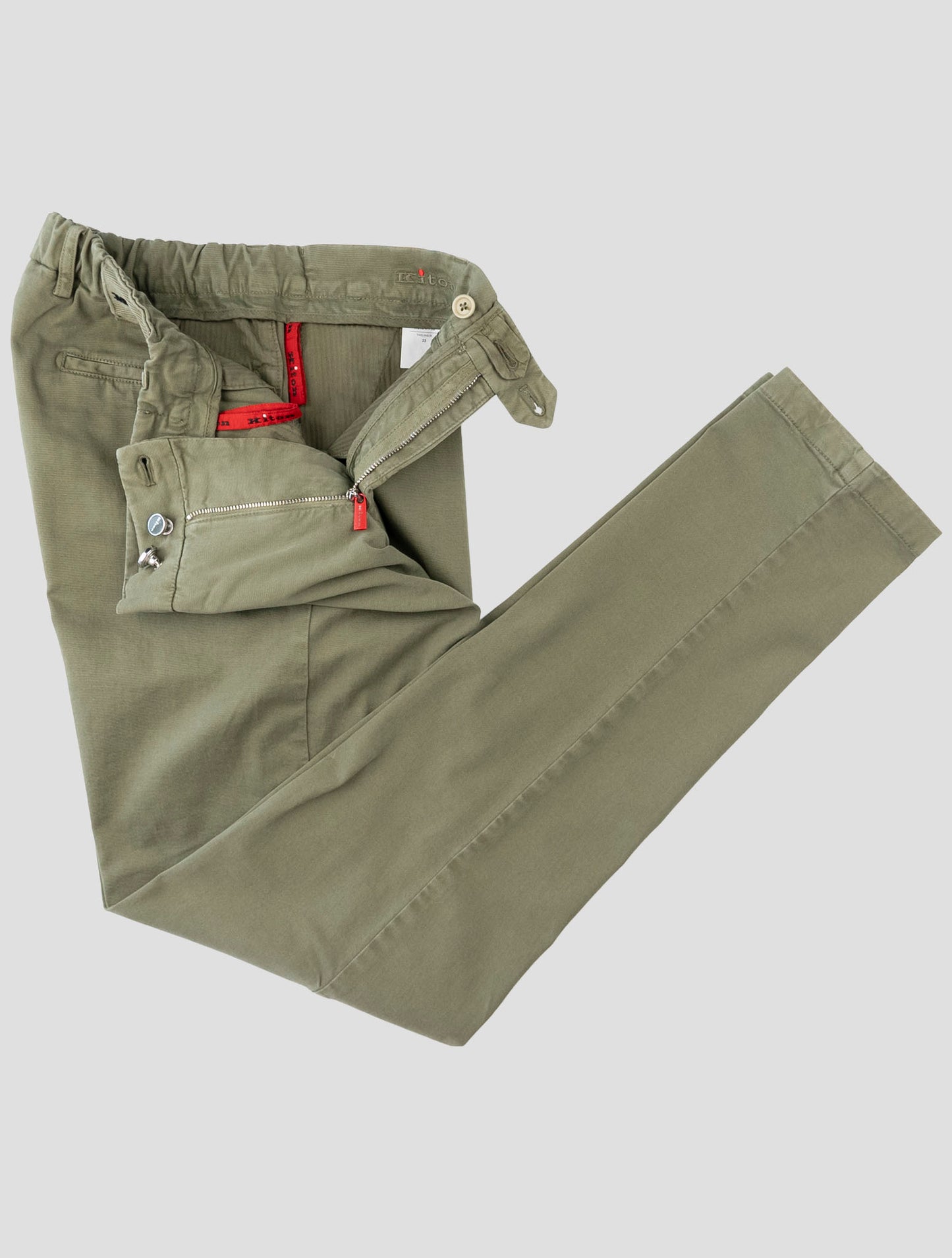 Kiton Green Cotton Cashmere Ea Pants
