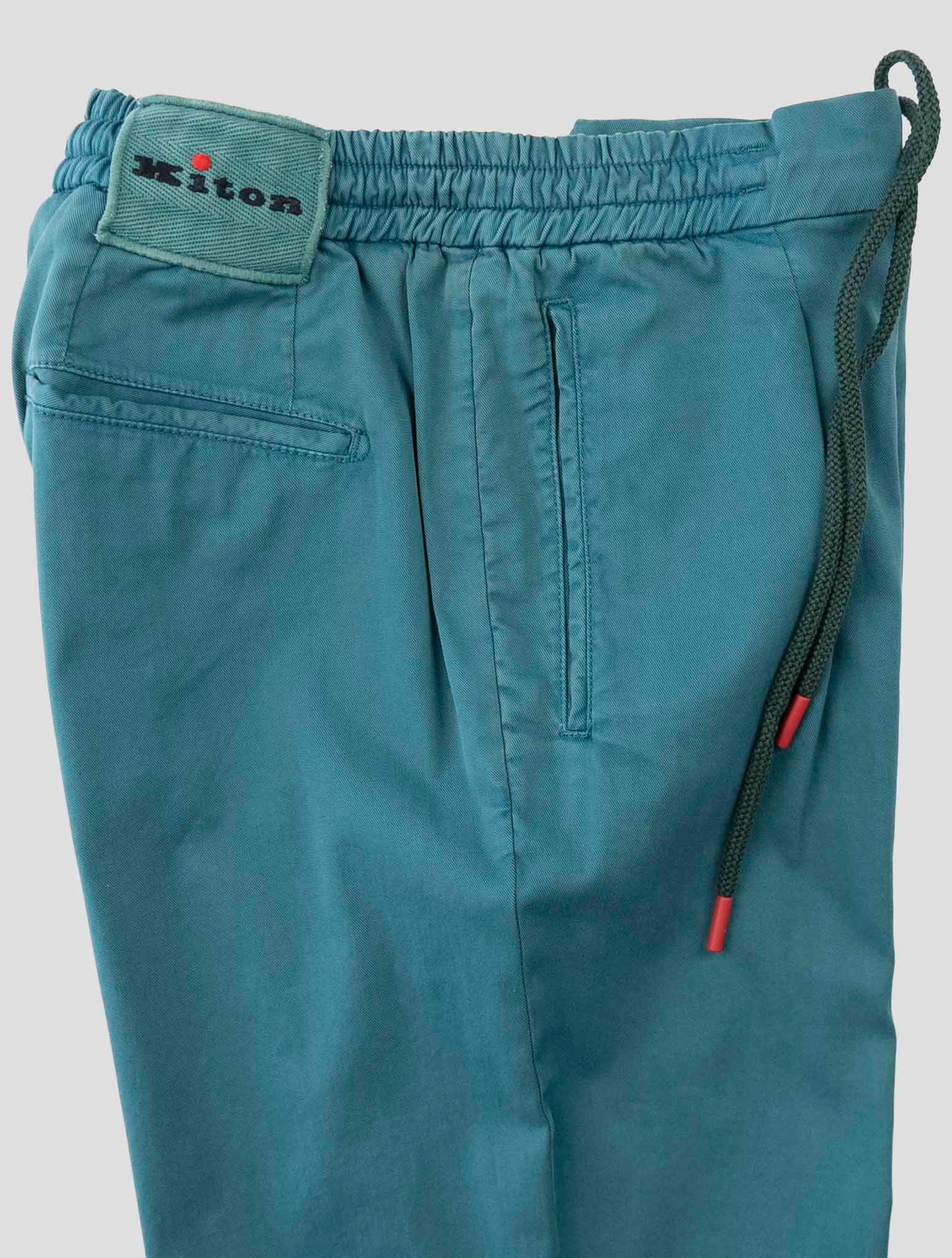Kiton Green Cotton Silk Ea Pants