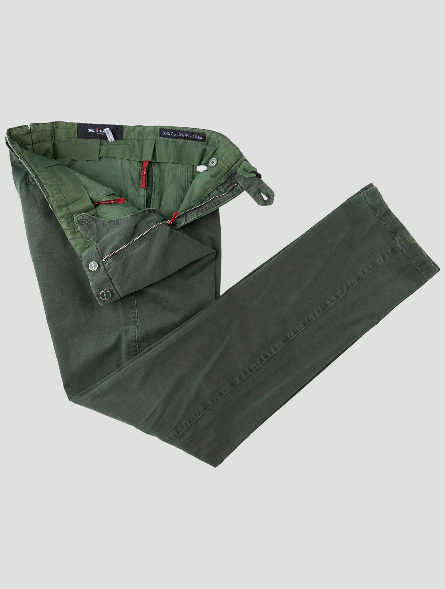 Kiton Green Cotton Cashmere Ea Pants