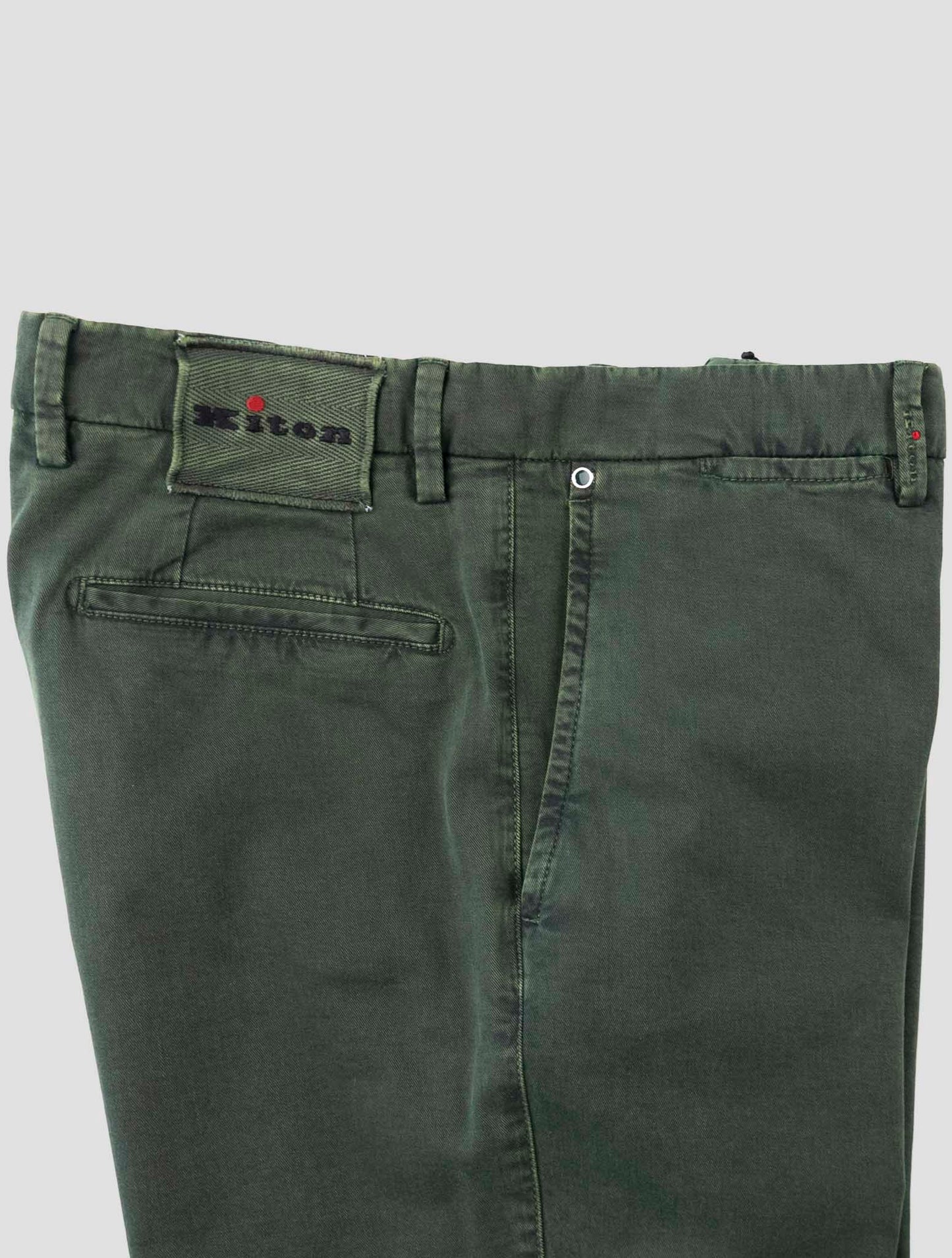 Kiton Green Cotton Cashmere Ea Pants