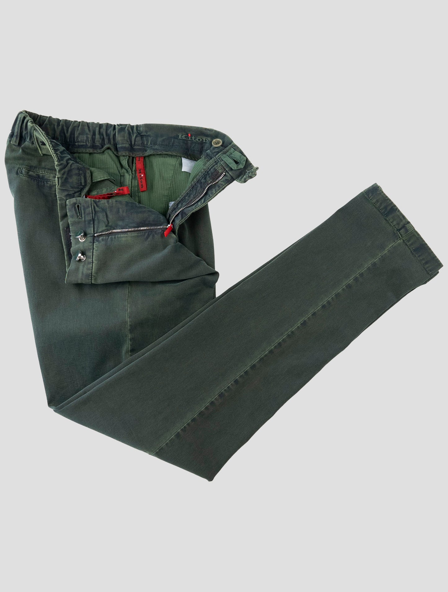 Kiton Green Cotton Cashmere Ea Pants