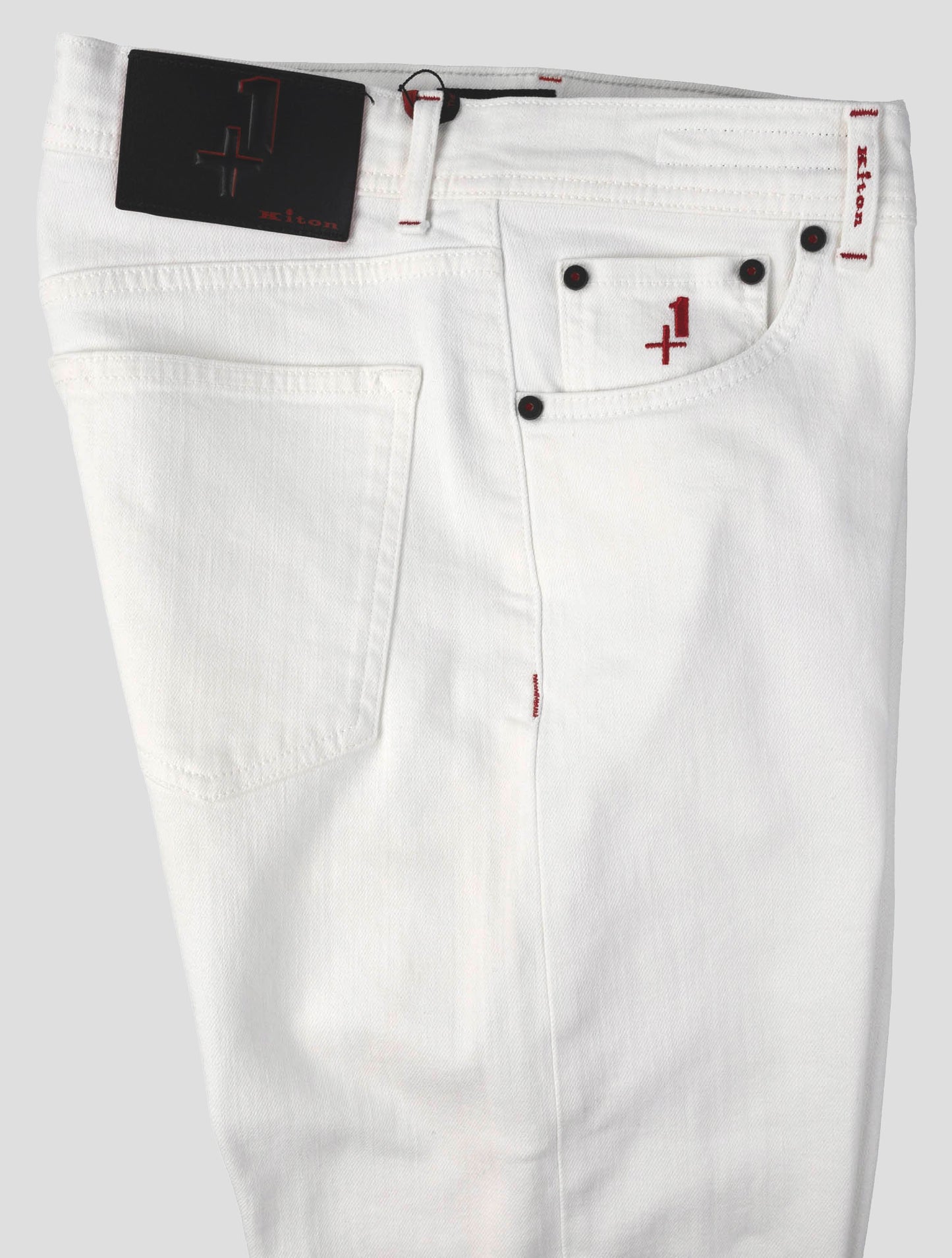 Kiton White Cotton Ea Special Edition Plus One Jeans