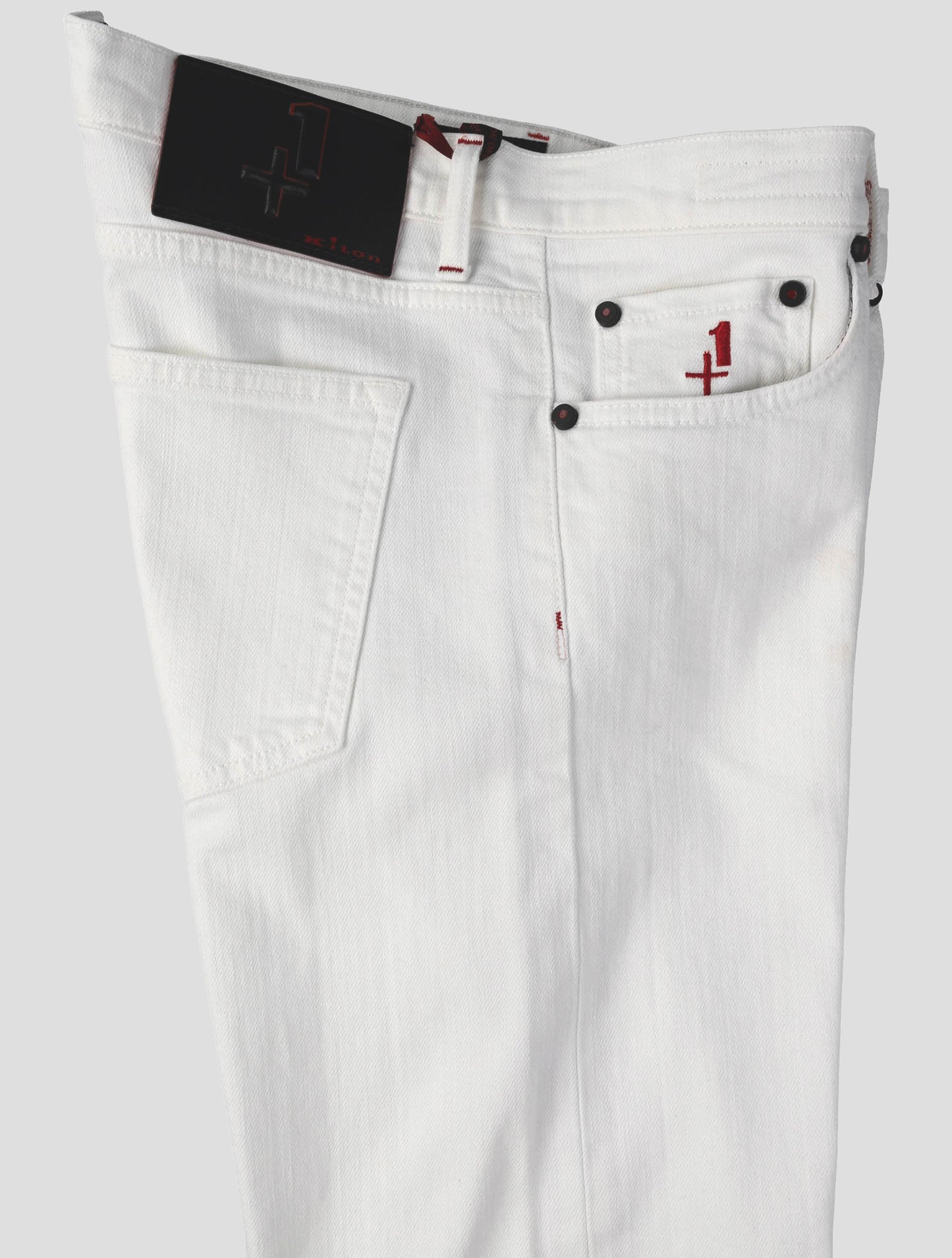 Kiton White Cotton Ea Special Edition Plus One Jeans
