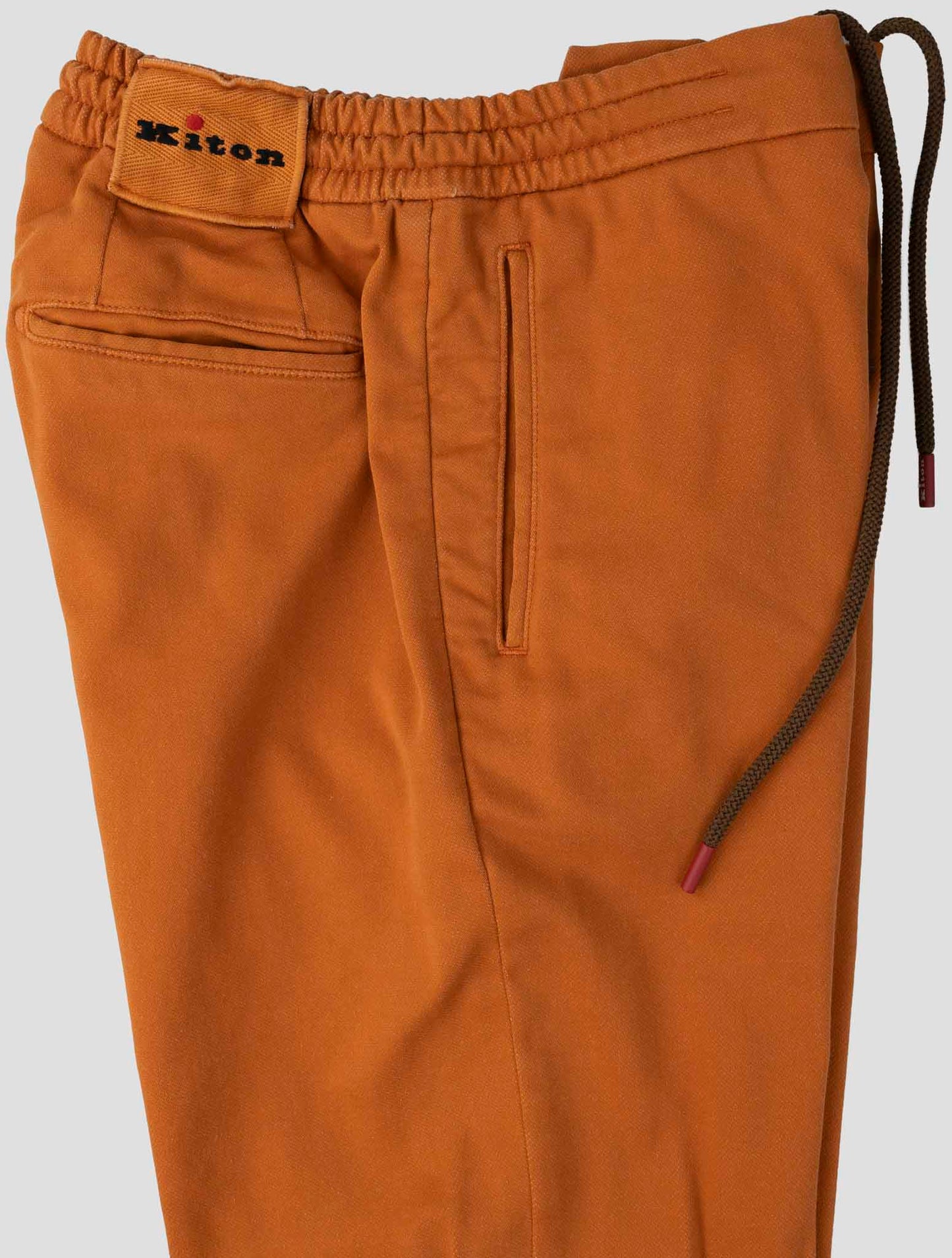 Kiton Orange Cotton Pl Ea Pants