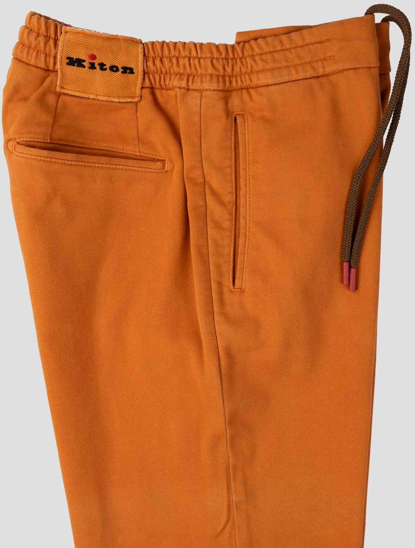 Kiton Orange Cotton Pl Ea Pants