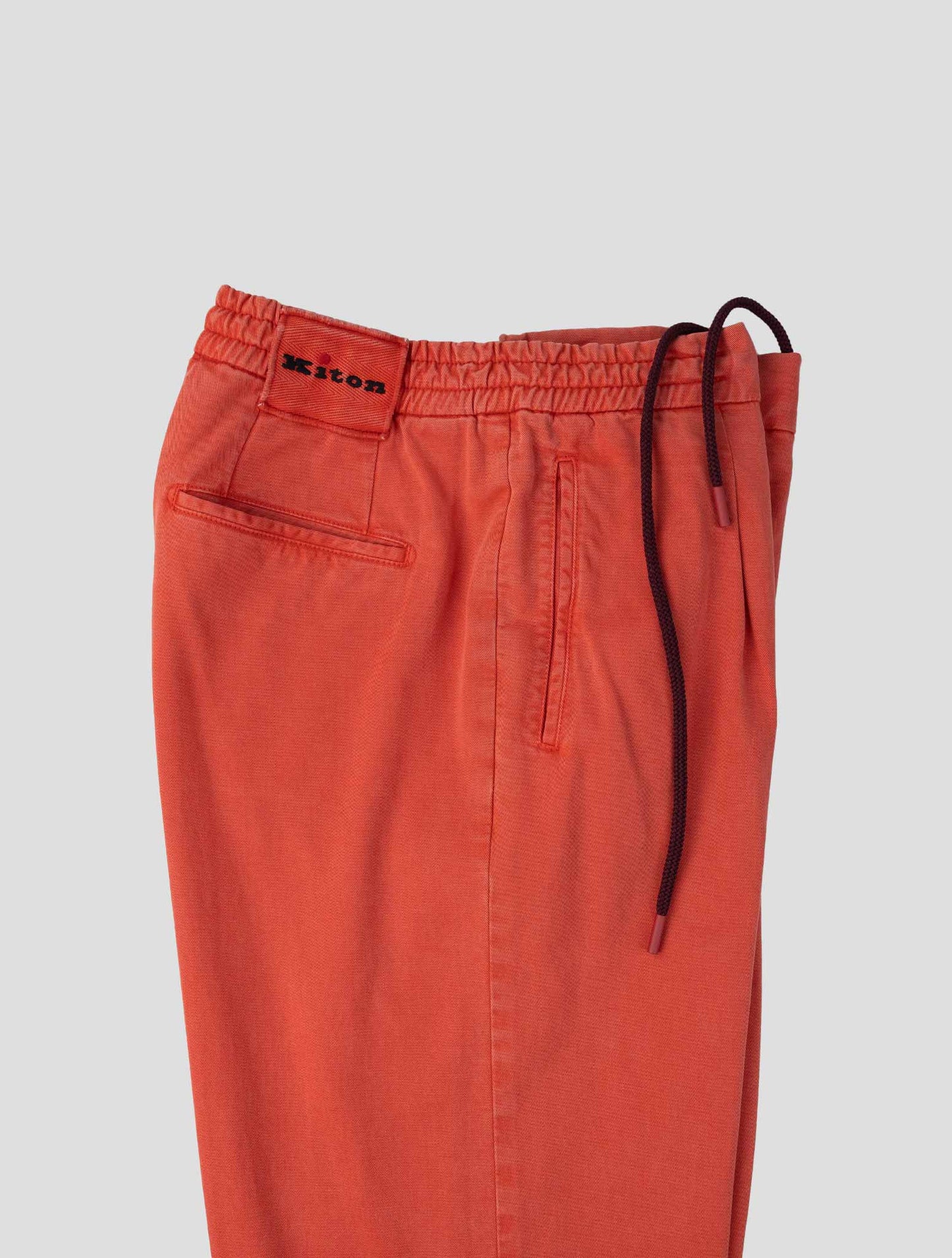 Kiton Red Lyocell Cotton Ea Pants