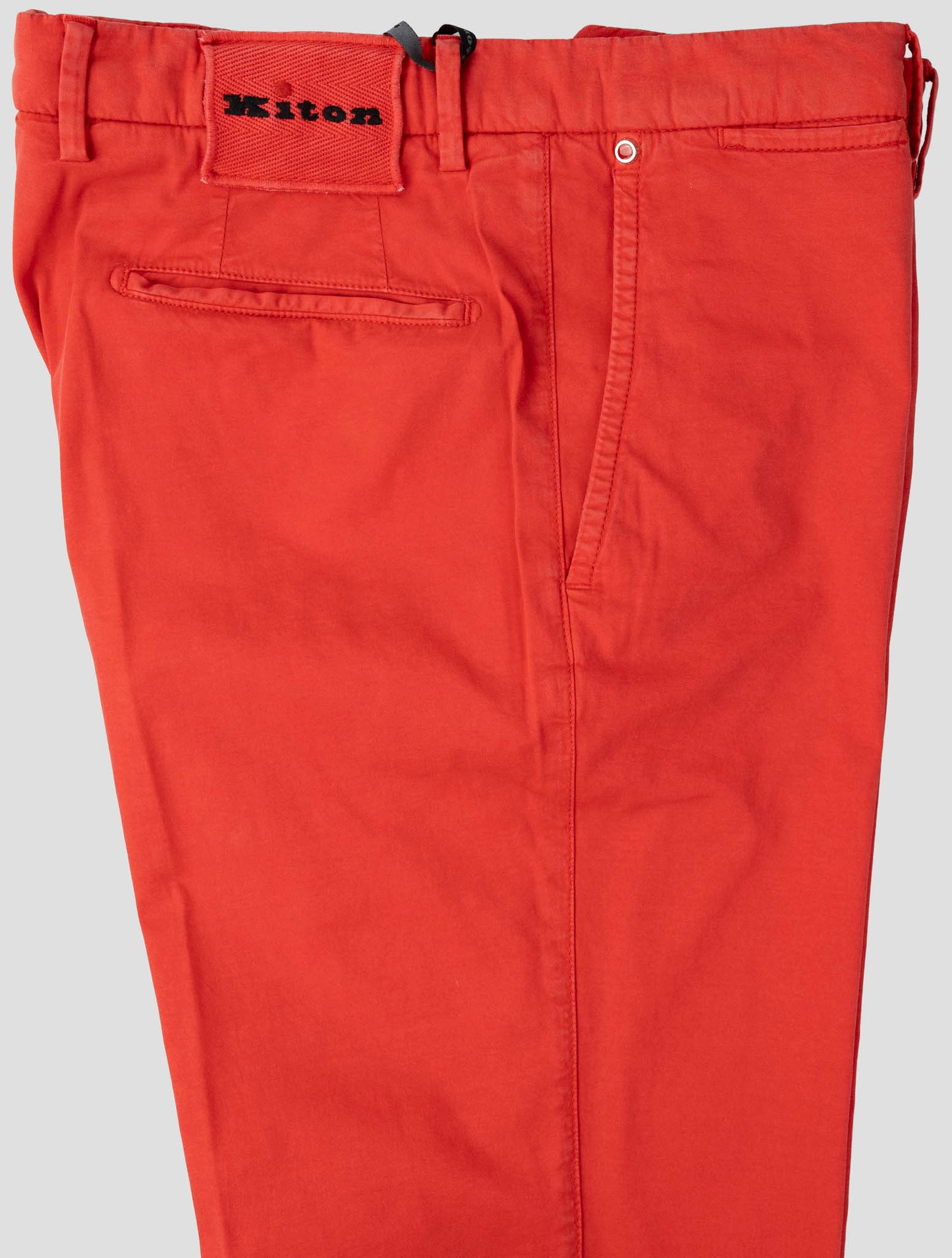 Kiton Red Cotton Silk Ea Pants