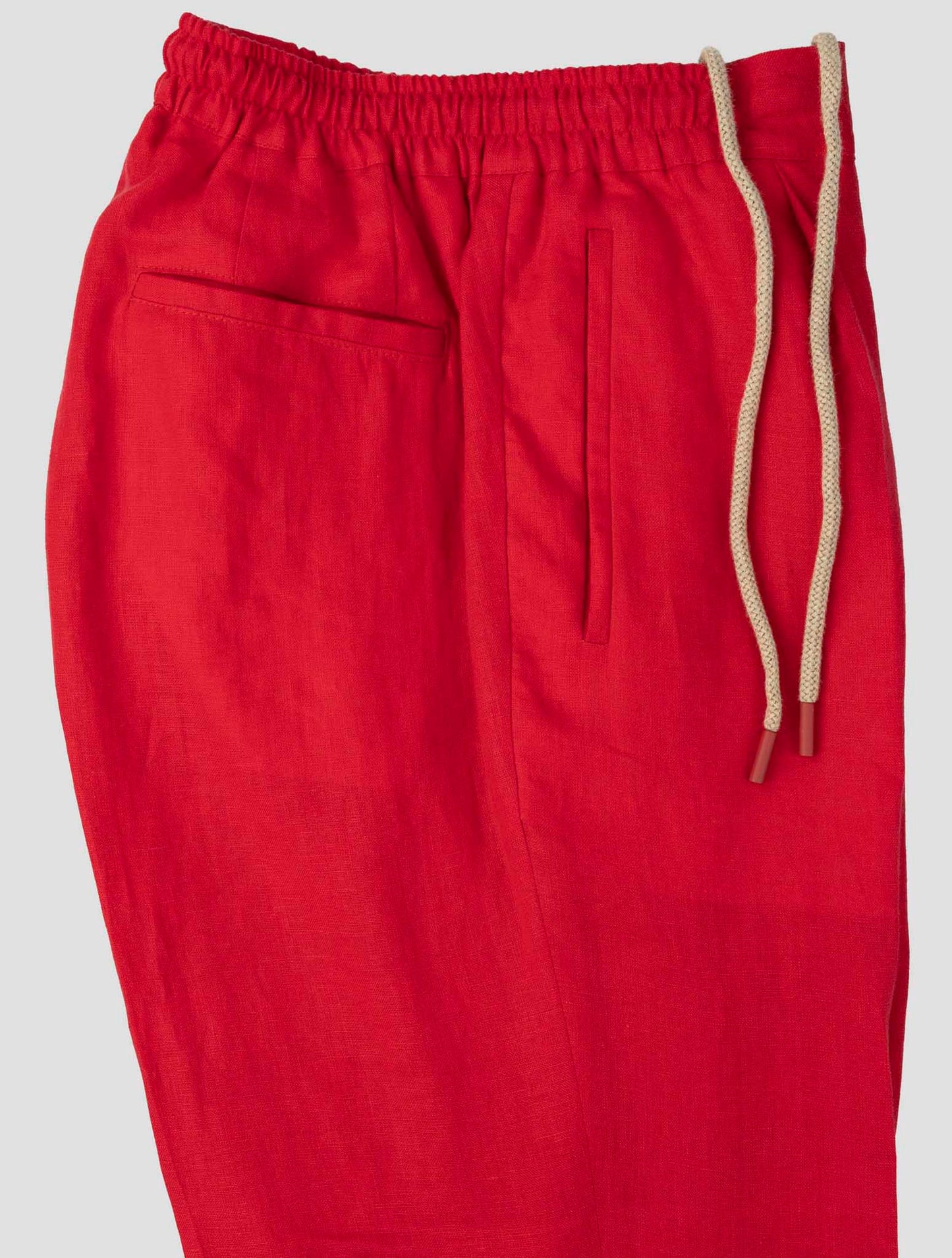 Kiton Red Linen Pants