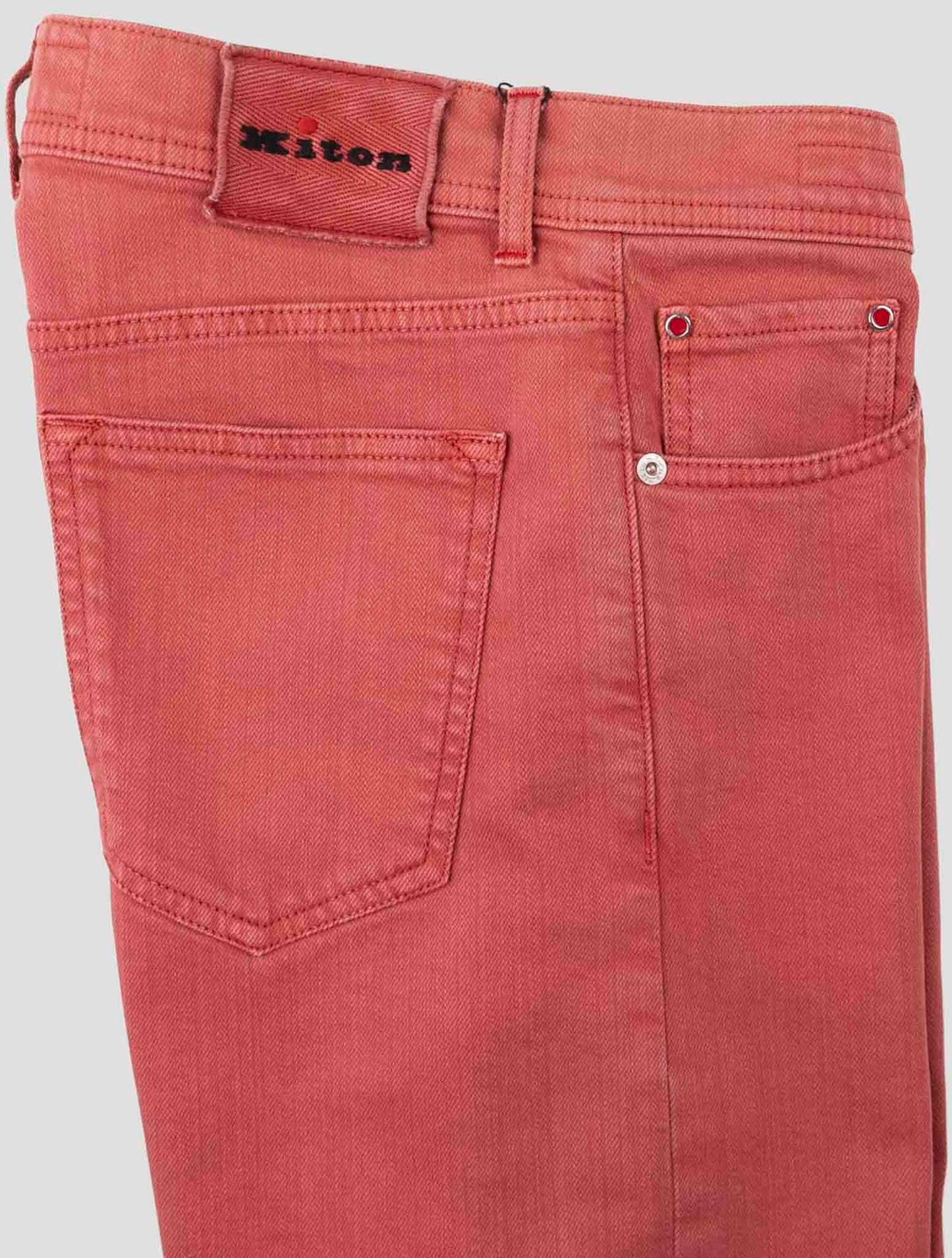 Kiton Red Cotton Ea Jeans