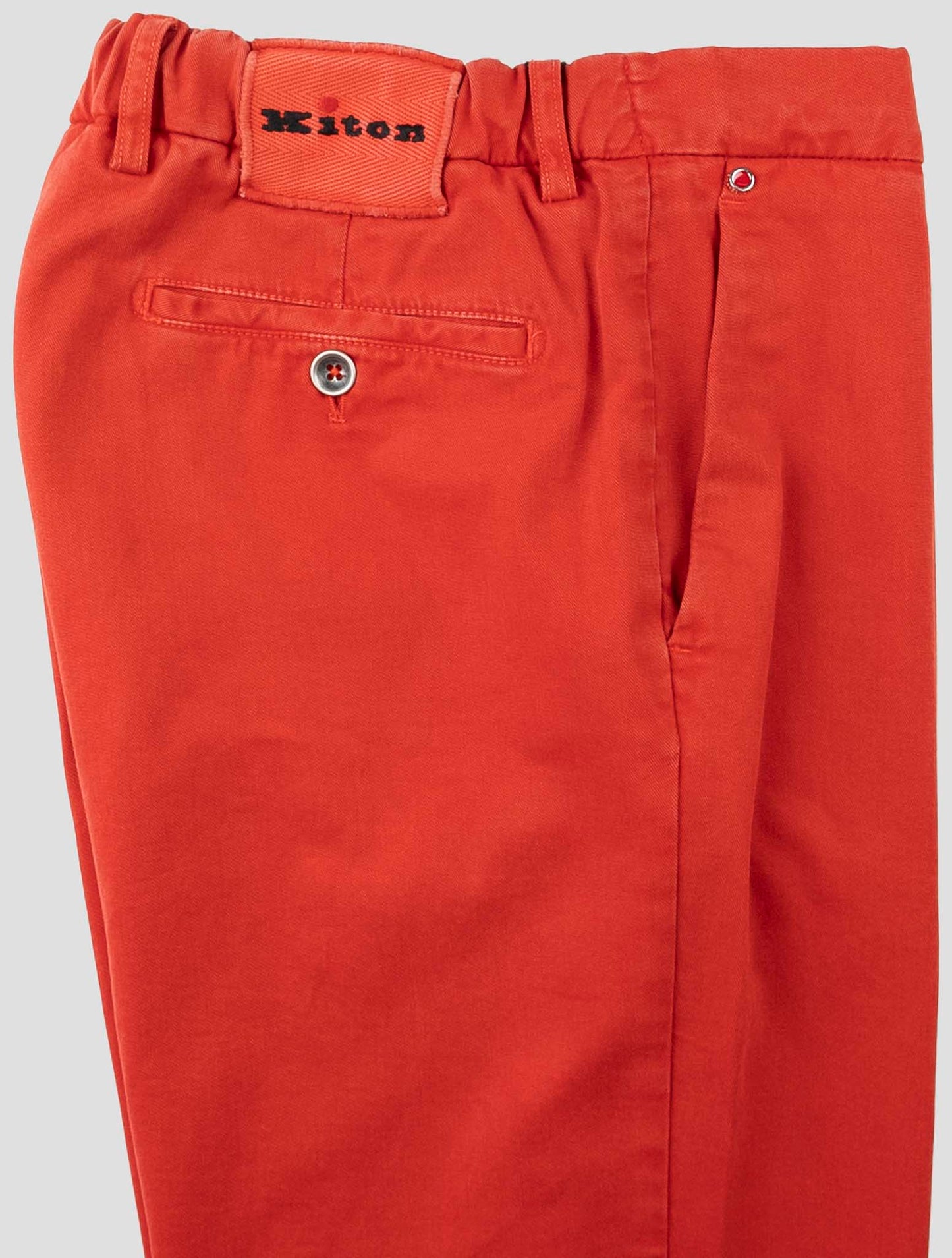 Kiton Red Cotton Cashmere Ea Pants