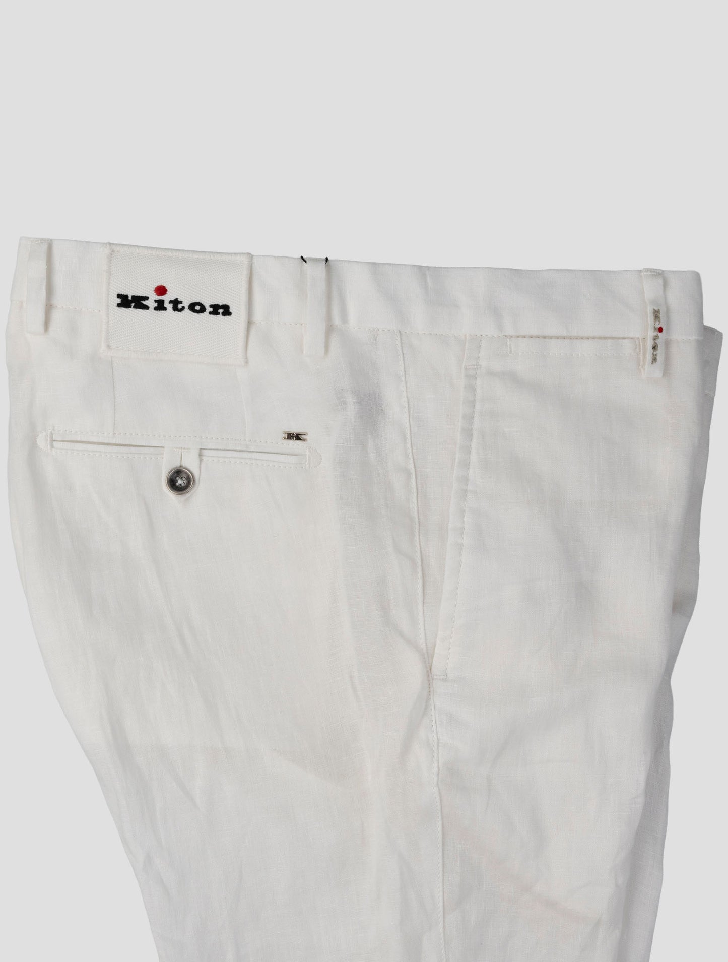 Kiton White Linen Short Pants