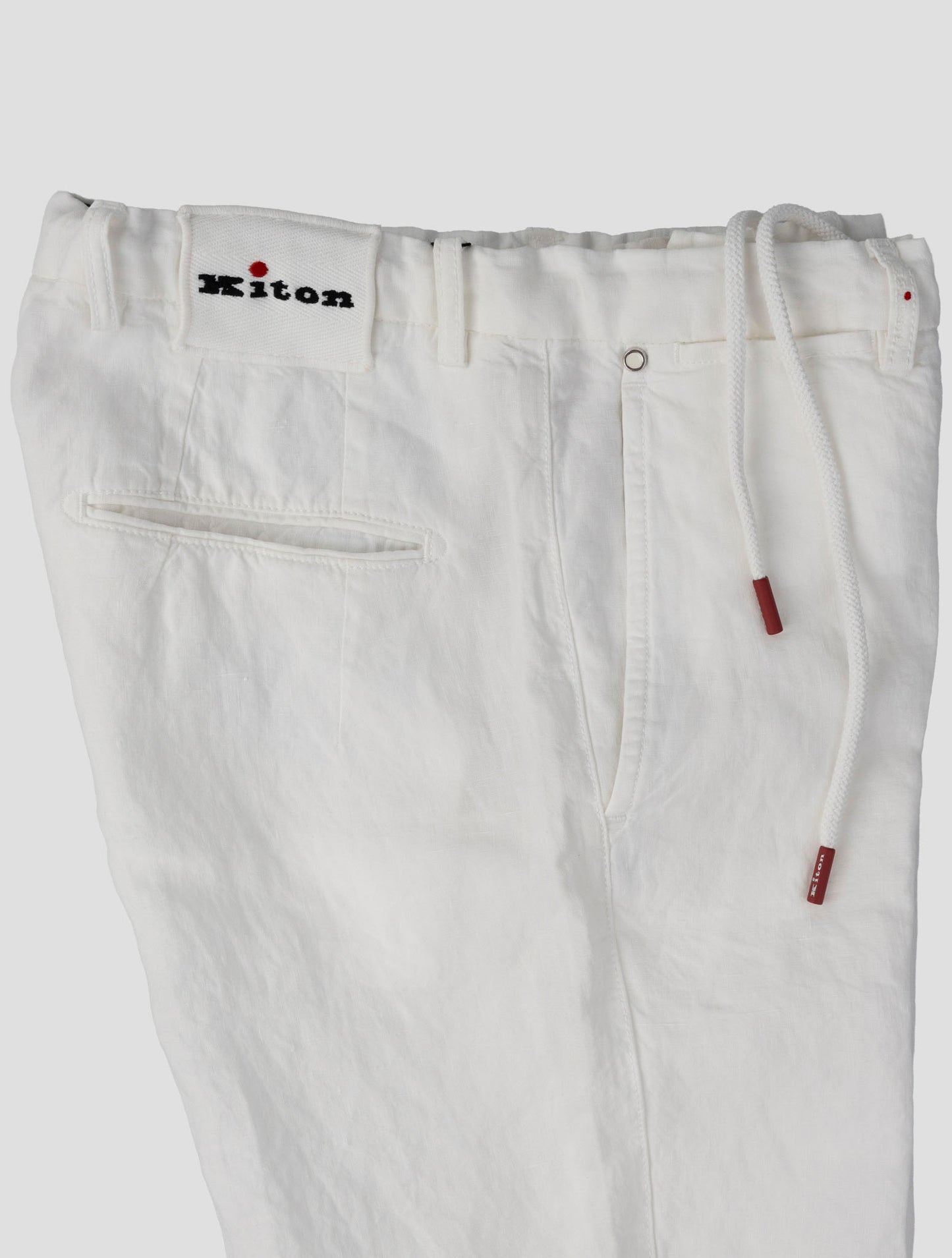 Kiton White Linen Short Pants